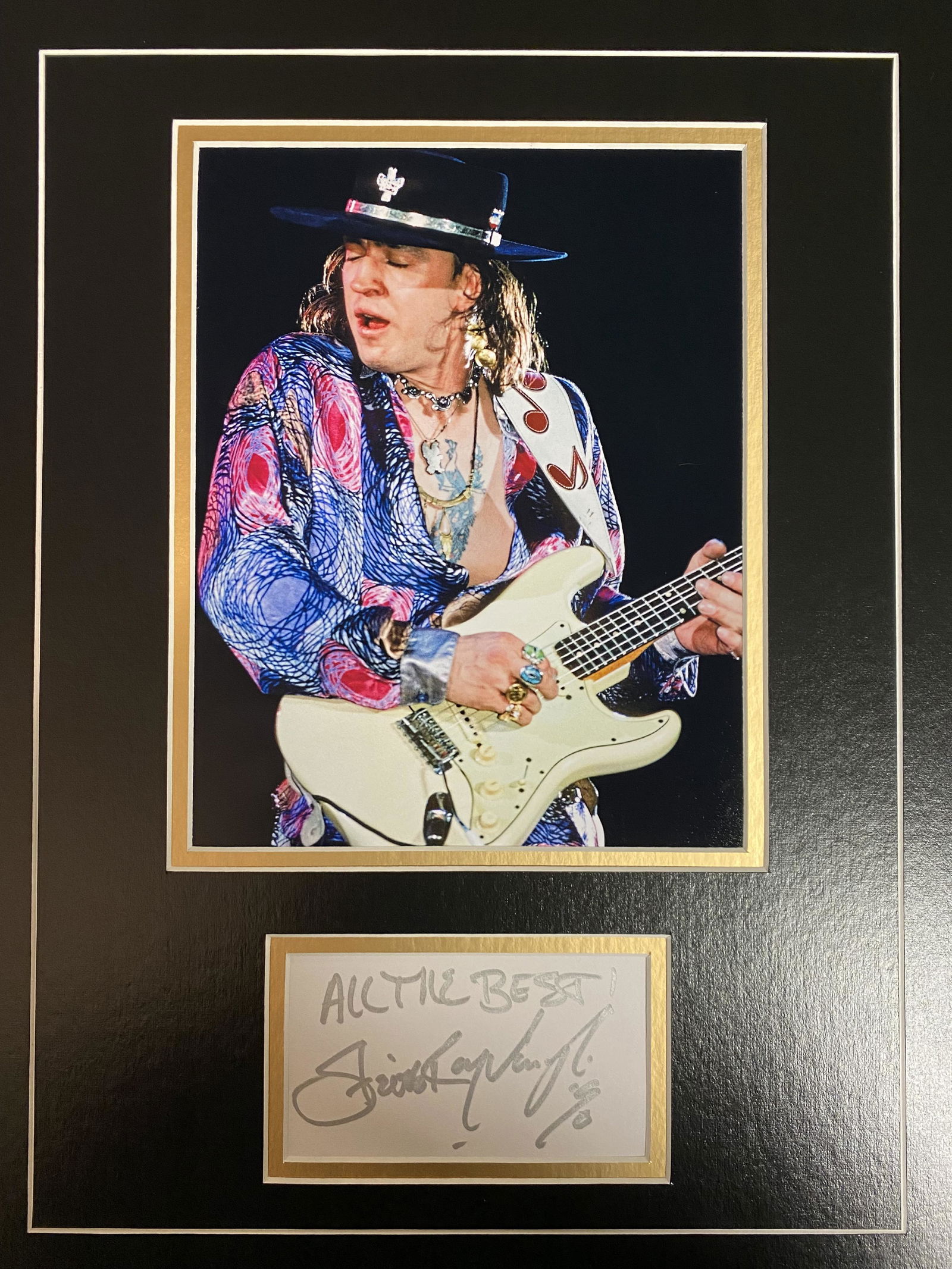 Stevie Ray Vaughan Autograph Display (1 of 1)
