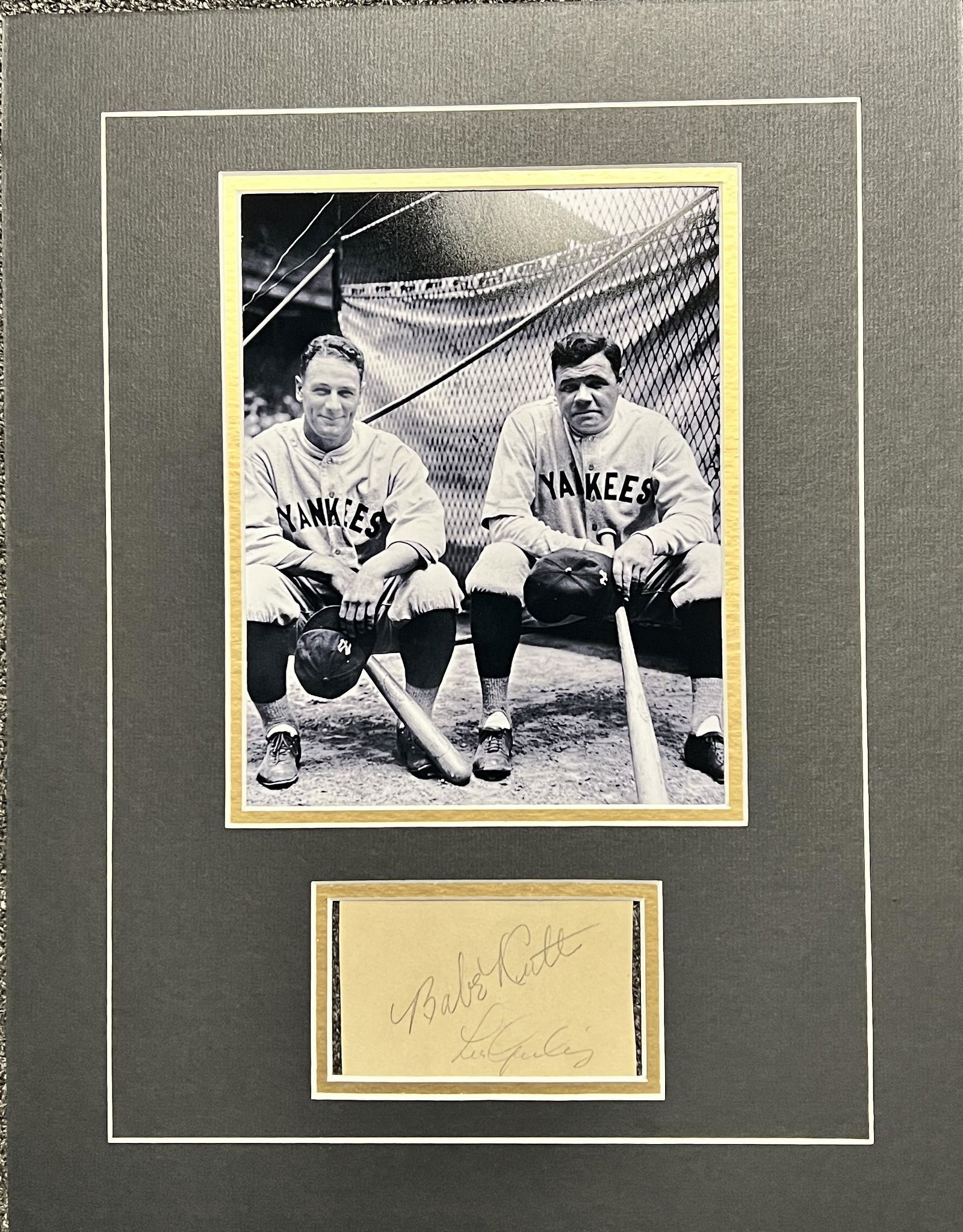 Babe Ruth Lou Gehrig Autographed Display: Displays are not framed, and can be framed for a cost. Framed items will state they are framed in the name of the item. All signed items come with a COA. Ask any and all questions BEFORE bidding. Sign
