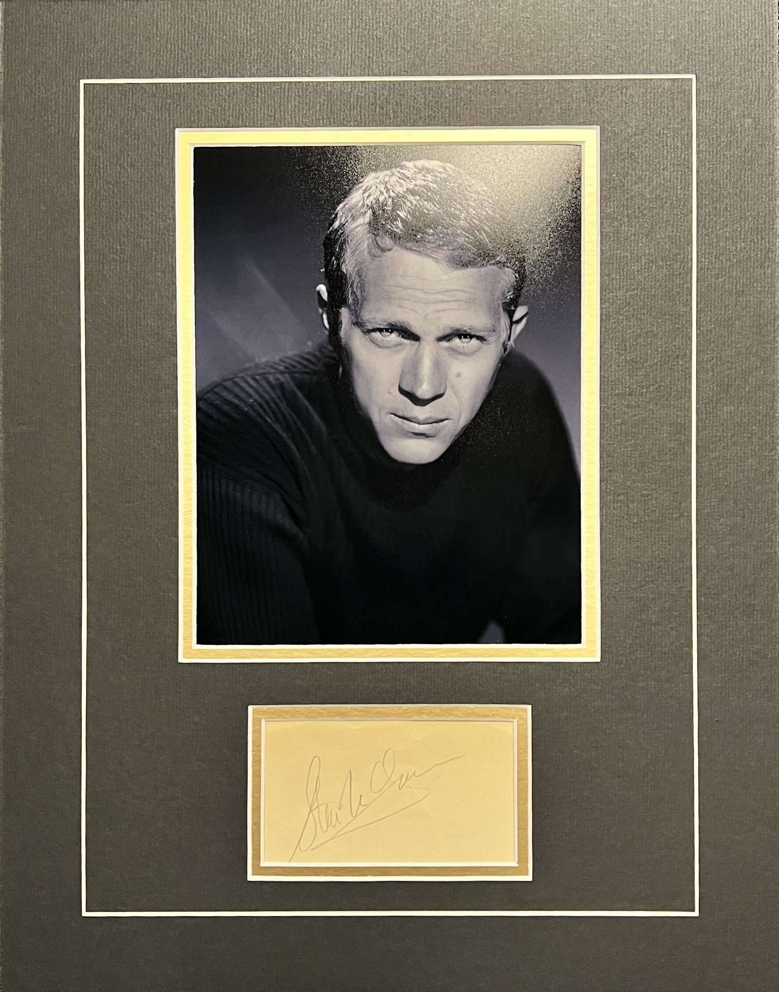 Steve McQueen Autographed Display: Displays are not framed, and can be framed for a cost. Framed items will state they are framed in the name of the item. All signed items come with a COA. Ask any and all questions BEFORE bidding. Sign