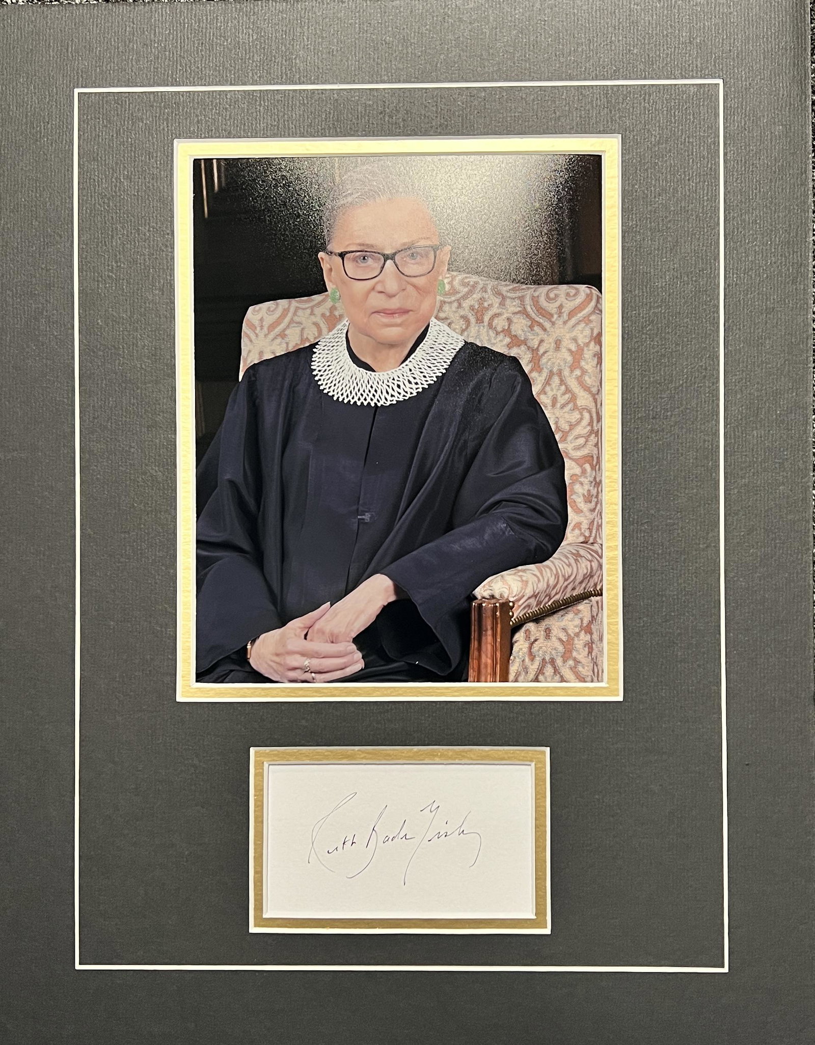 Ruth Bader Ginsburg Autographed Display: Displays are not framed, and can be framed for a cost. Framed items will state they are framed in the name of the item. All signed items come with a COA. Ask any and all questions BEFORE bidding. Sign