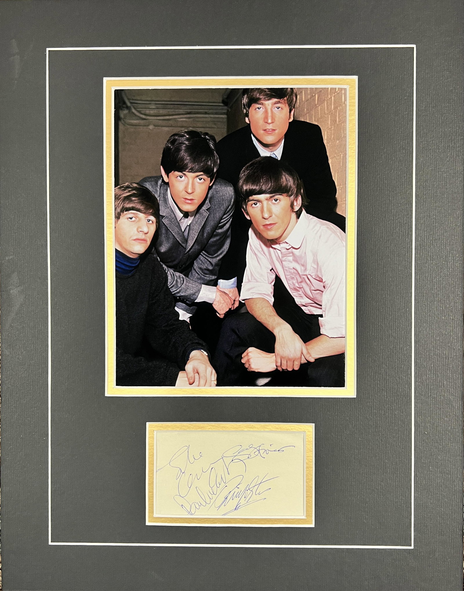 The Beatles AUTOGRAPHED Display ALL 4 (1 of 1)