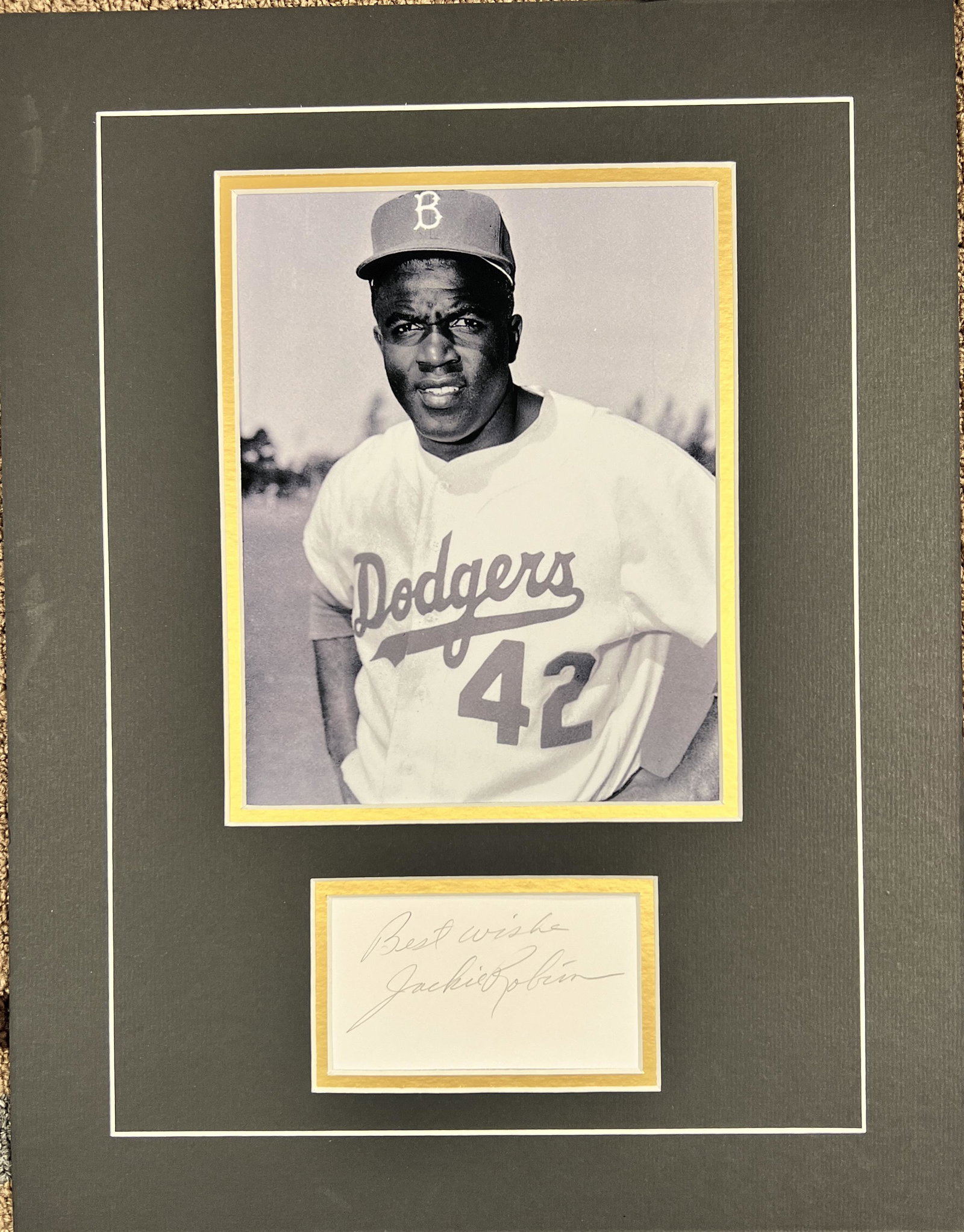 Jackie Robinson Autographed Display (1 of 1)