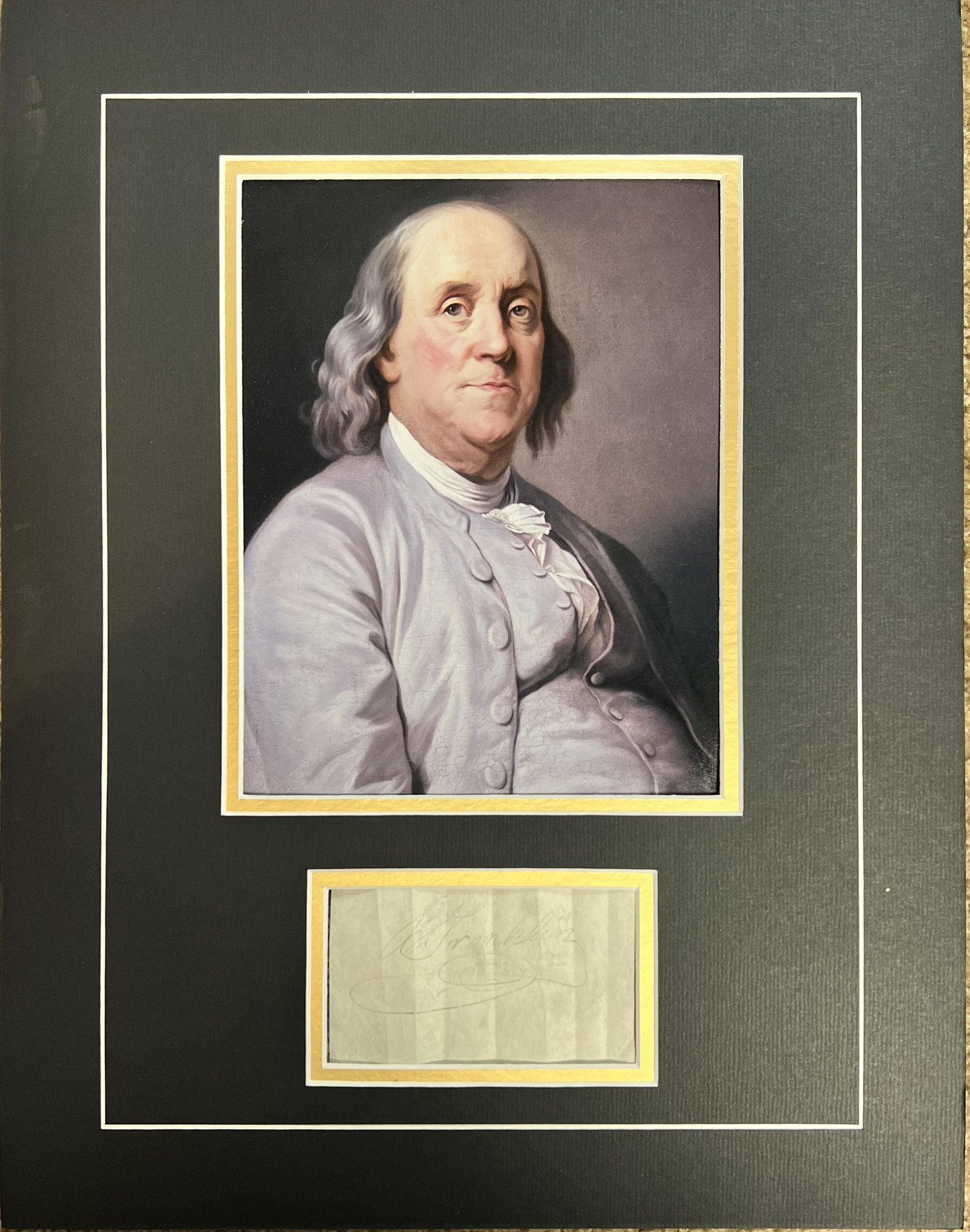 Ben Franklin Autographed Display RARE! (1 of 1)