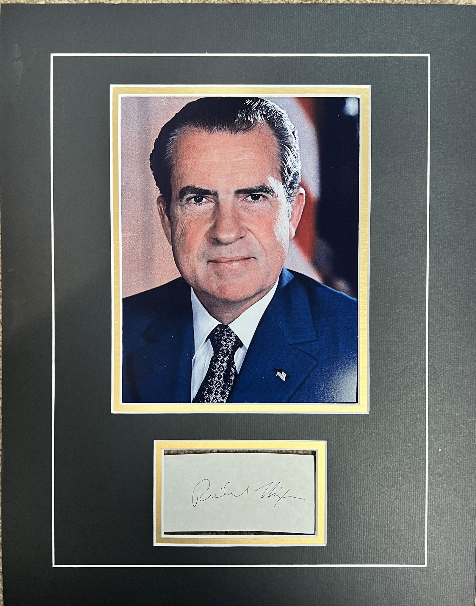 Richard Nixon Autographed Display (1 of 1)