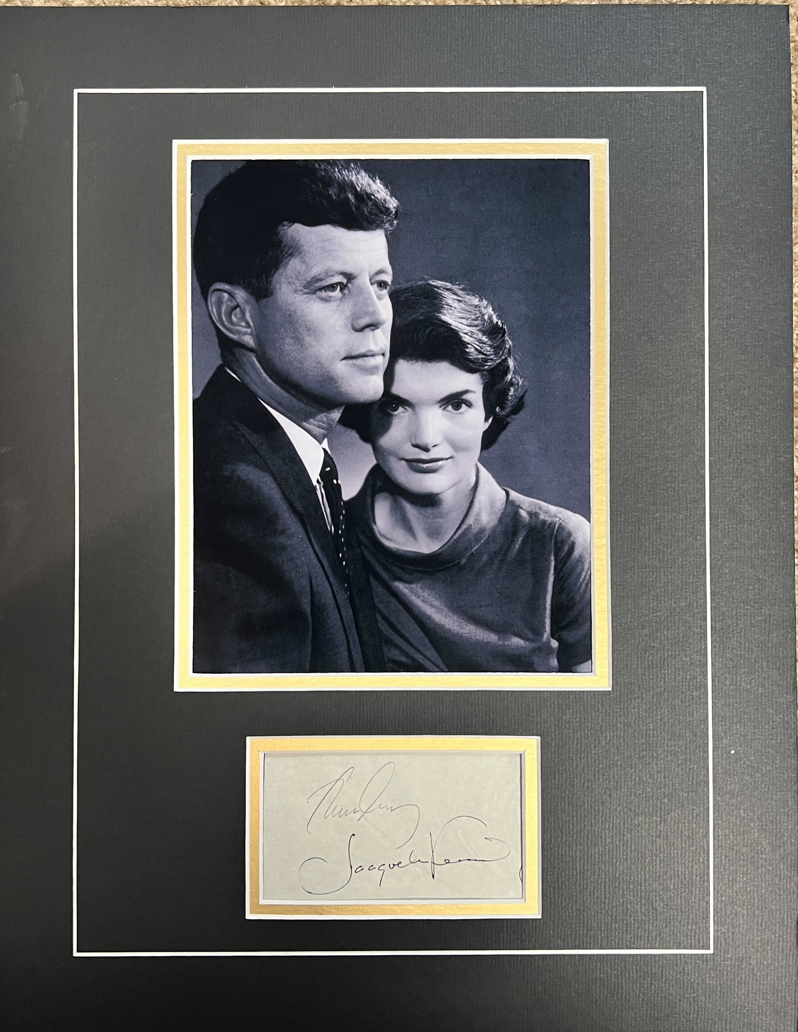 John & Jackie Kennedy Autographed Display (1 of 1)