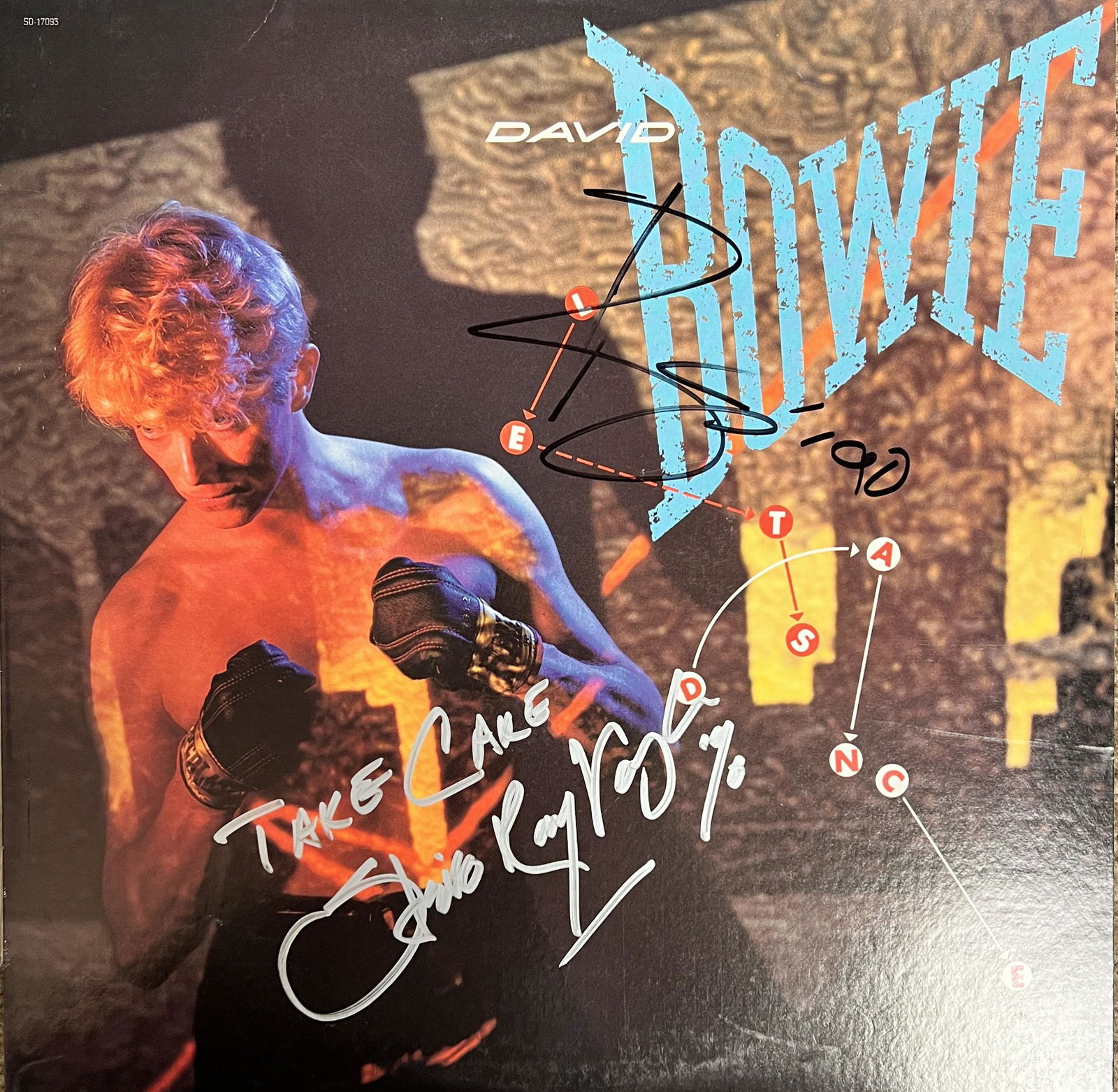 David Bowie & Stevie Ray Vaughan Autographed Album (1 of 1)