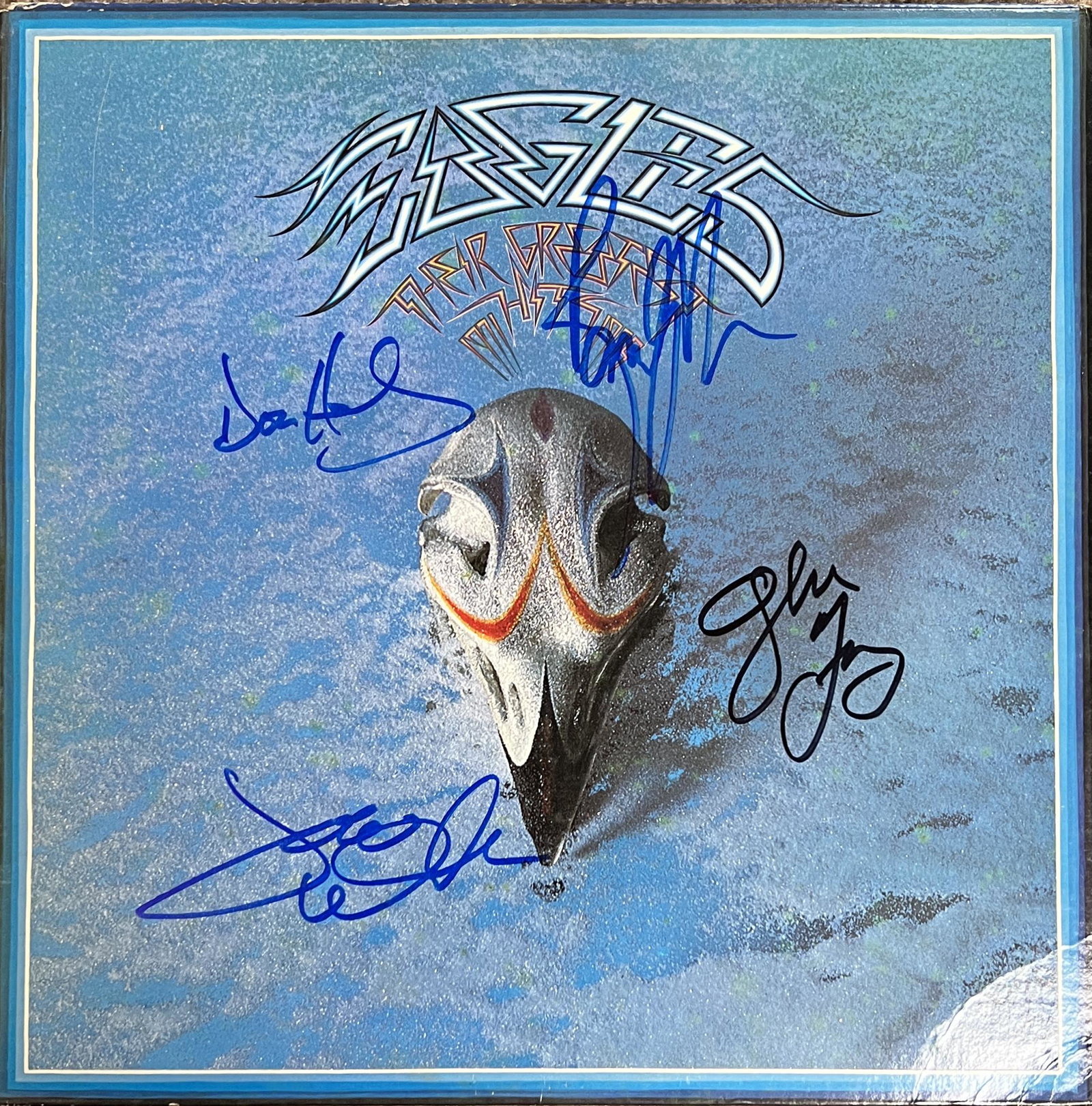 The Eagles Autographed ALBUM: Signed by Don Henley Glen Frey Joe Walsh Randy MeisnerDisplays are not framed, and can be framed for a cost. Framed items will state they are framed in the name of the item. All signed items come with