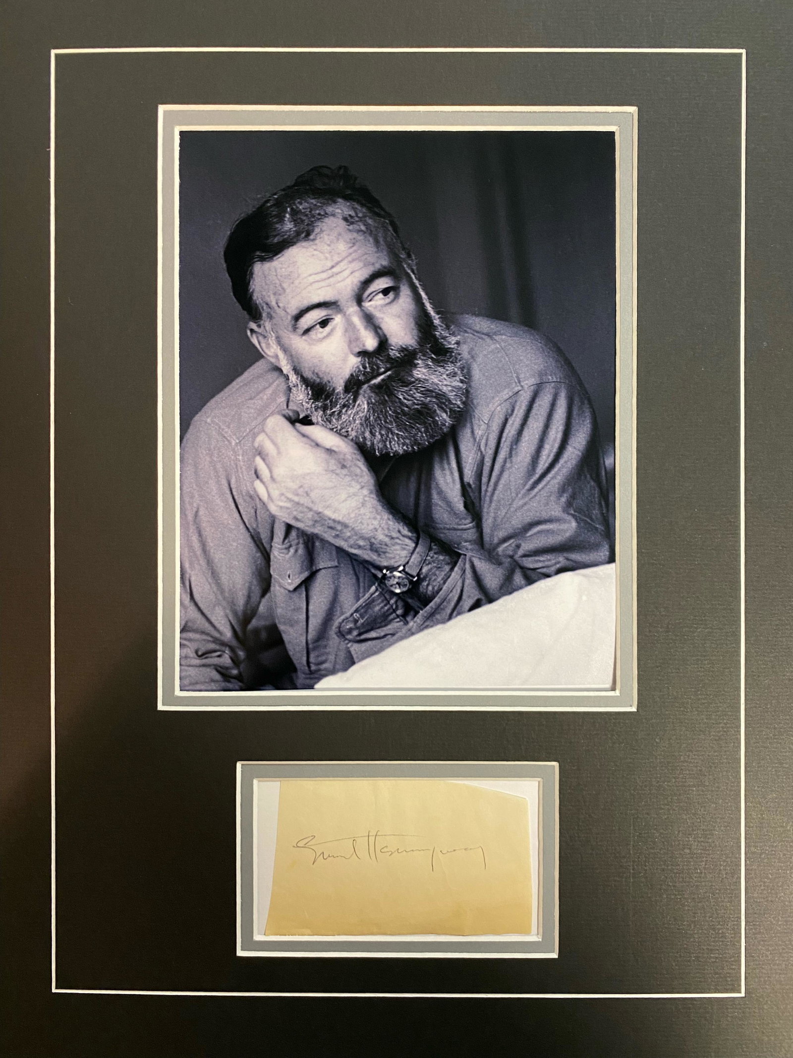 Ernest Hemingway Autographed Display (1 of 1)