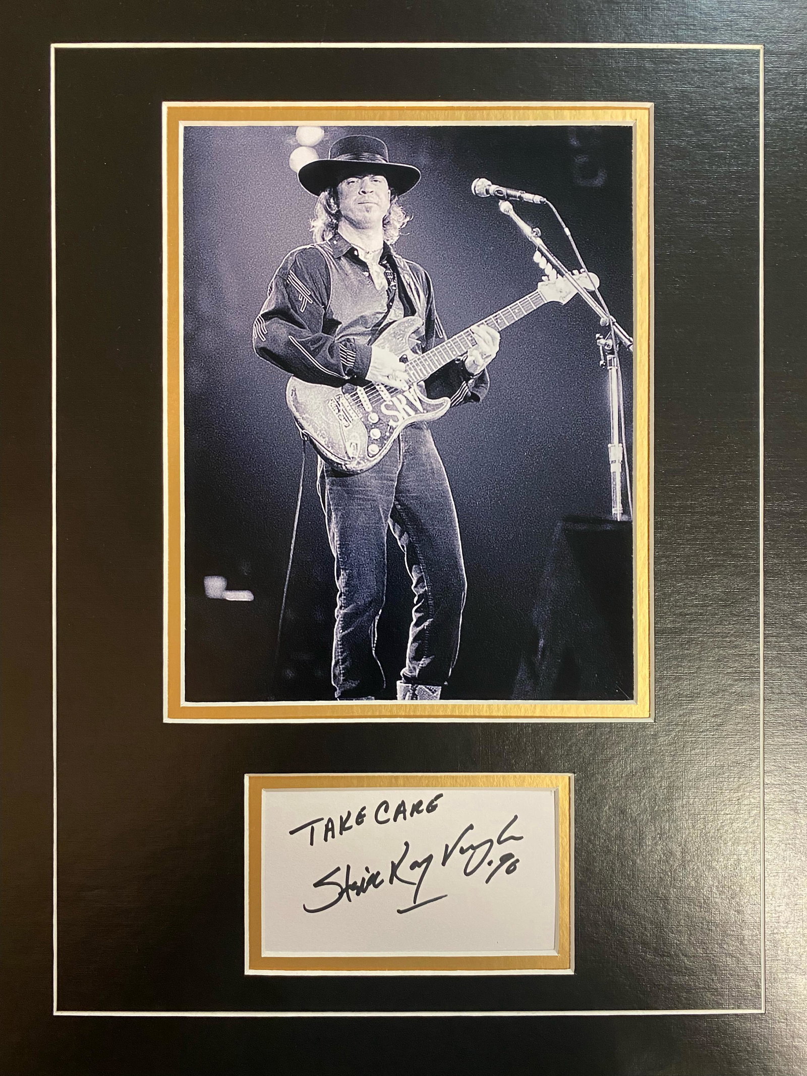 Stevie Ray Vaughan Autographed Display (1 of 1)