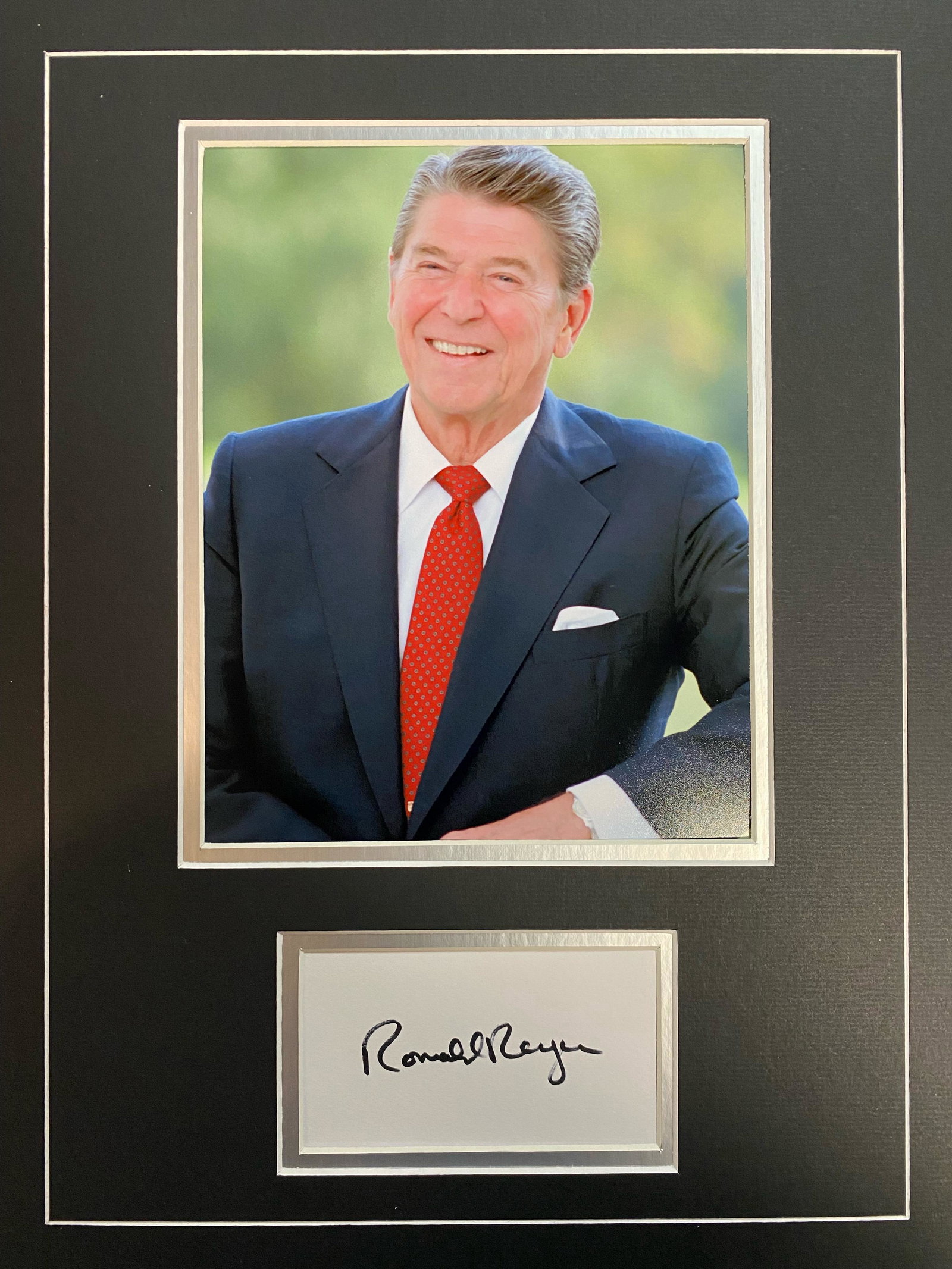Ronald Reagan Autographed Display (1 of 1)