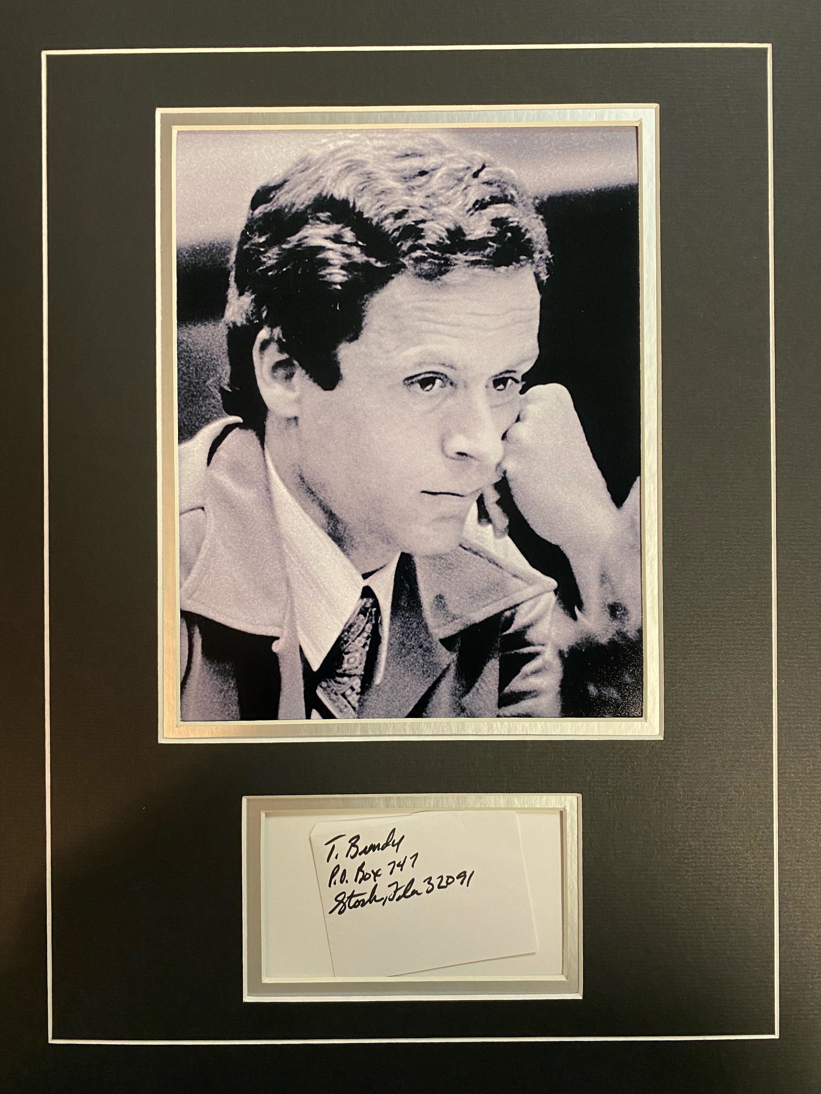 Ted Bundy AUTOGRAPHED Display: Displays are not framed, and can be framed for a cost. Framed items will state they are framed in the name of the item. All signed items come with a COA. Ask any and all questions BEFORE bidding. Sign