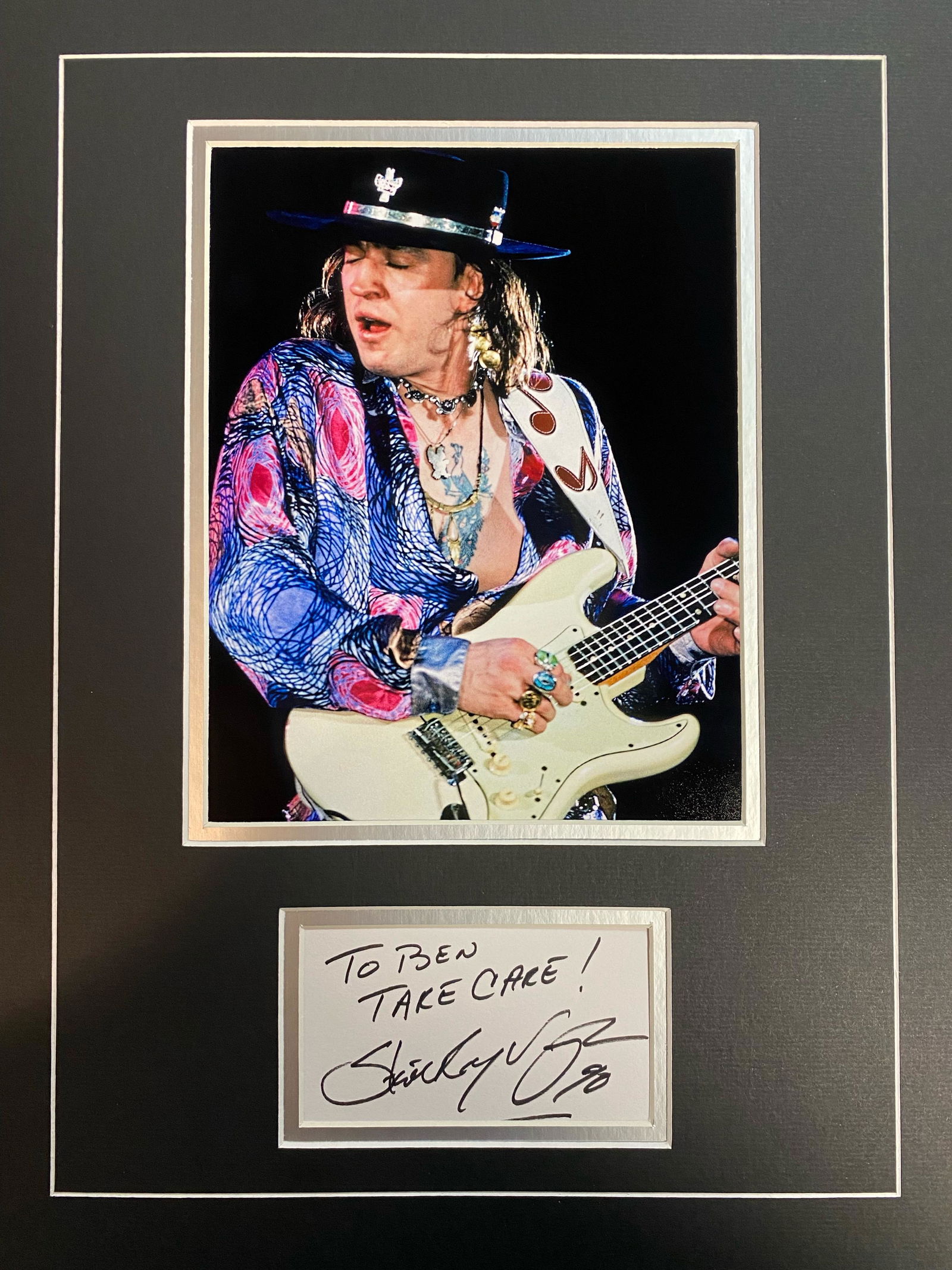 Stevie Ray Vaughan Autographed Display: Displays are not framed, and can be framed for a cost. Framed items will state they are framed in the name of the item. All signed items come with a COA. Ask any and all questions BEFORE bidding. Sign