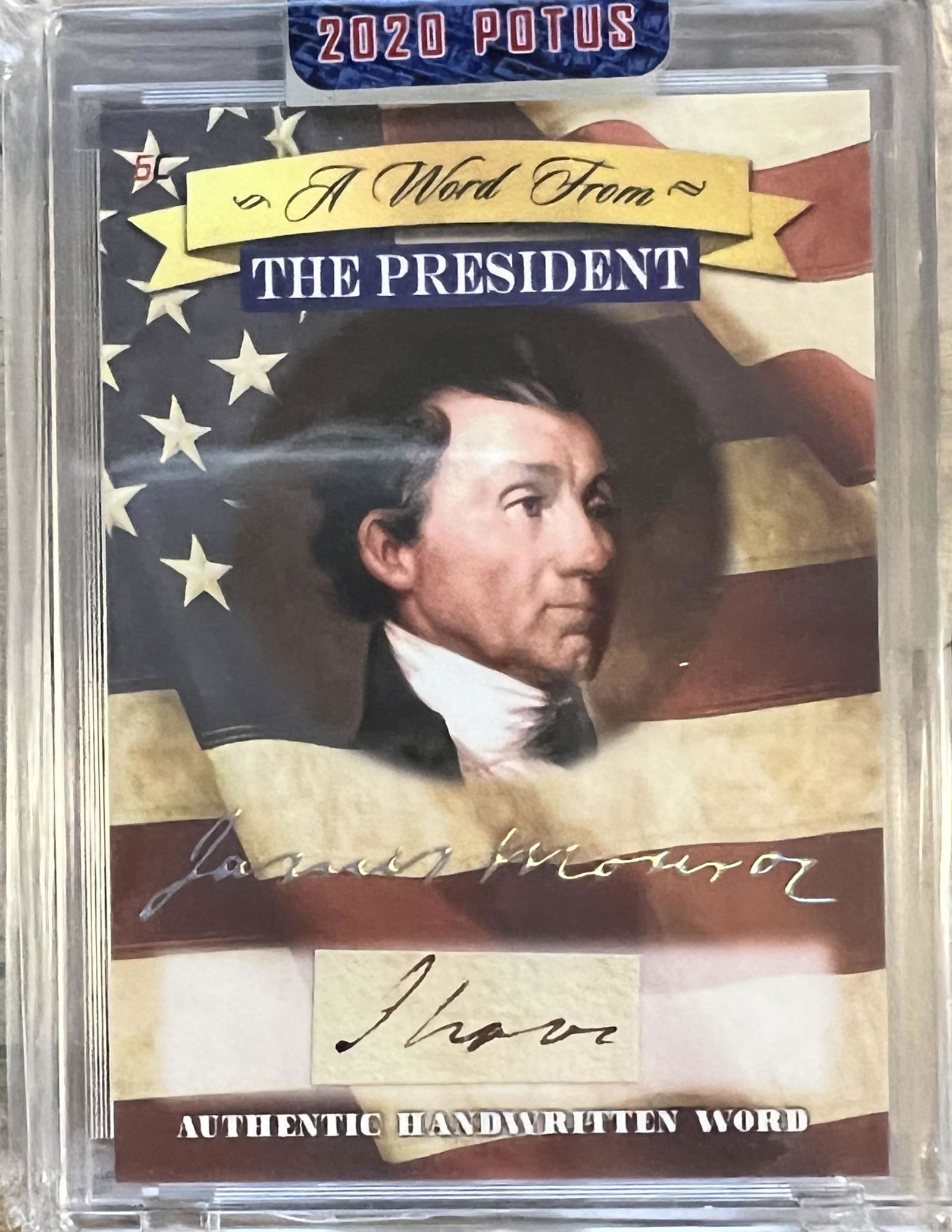 James Monroe Handwritten Word Card (1 of 1)