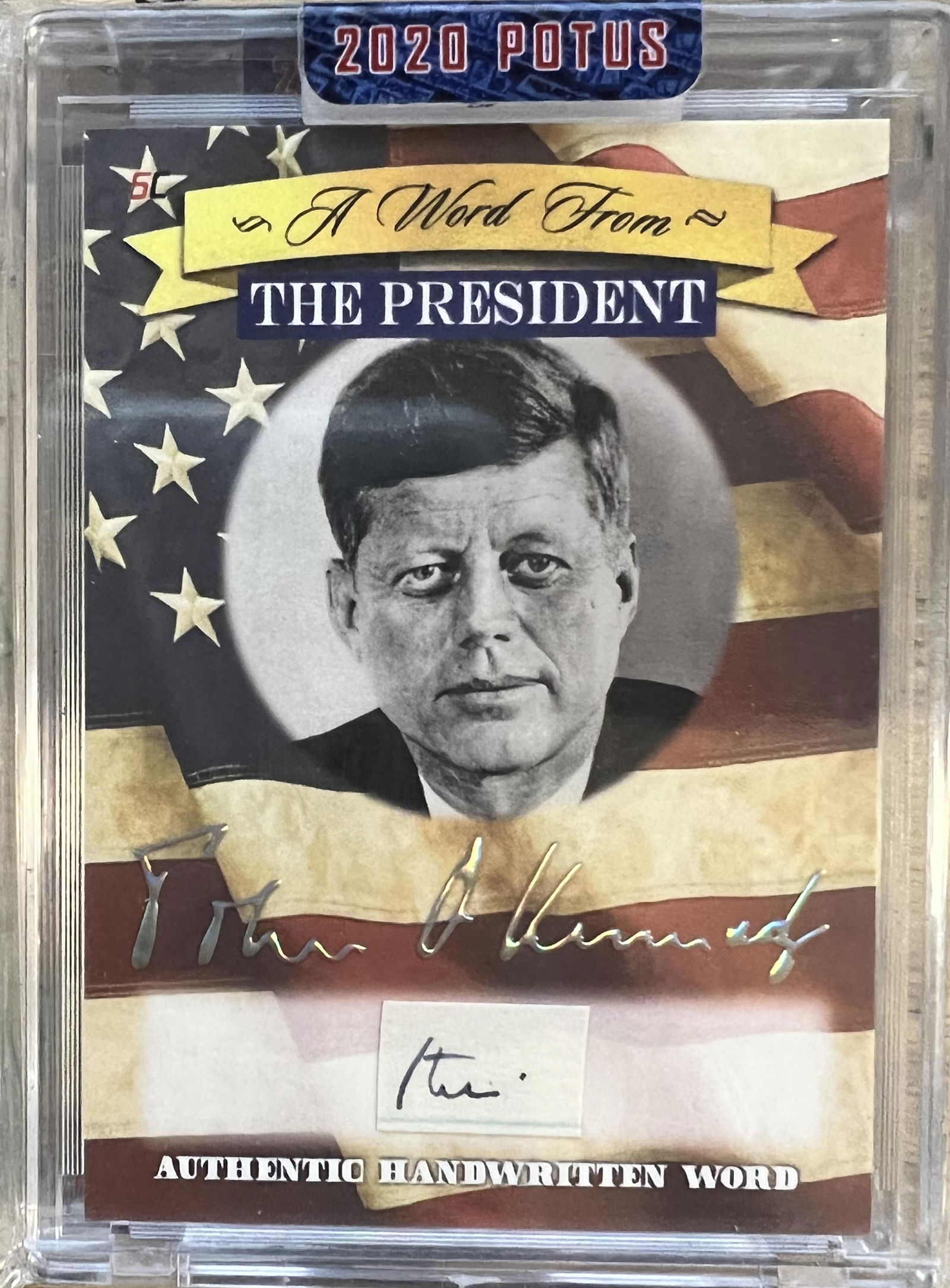 John F. Kennedy Handwritten Word Card (1 of 1)