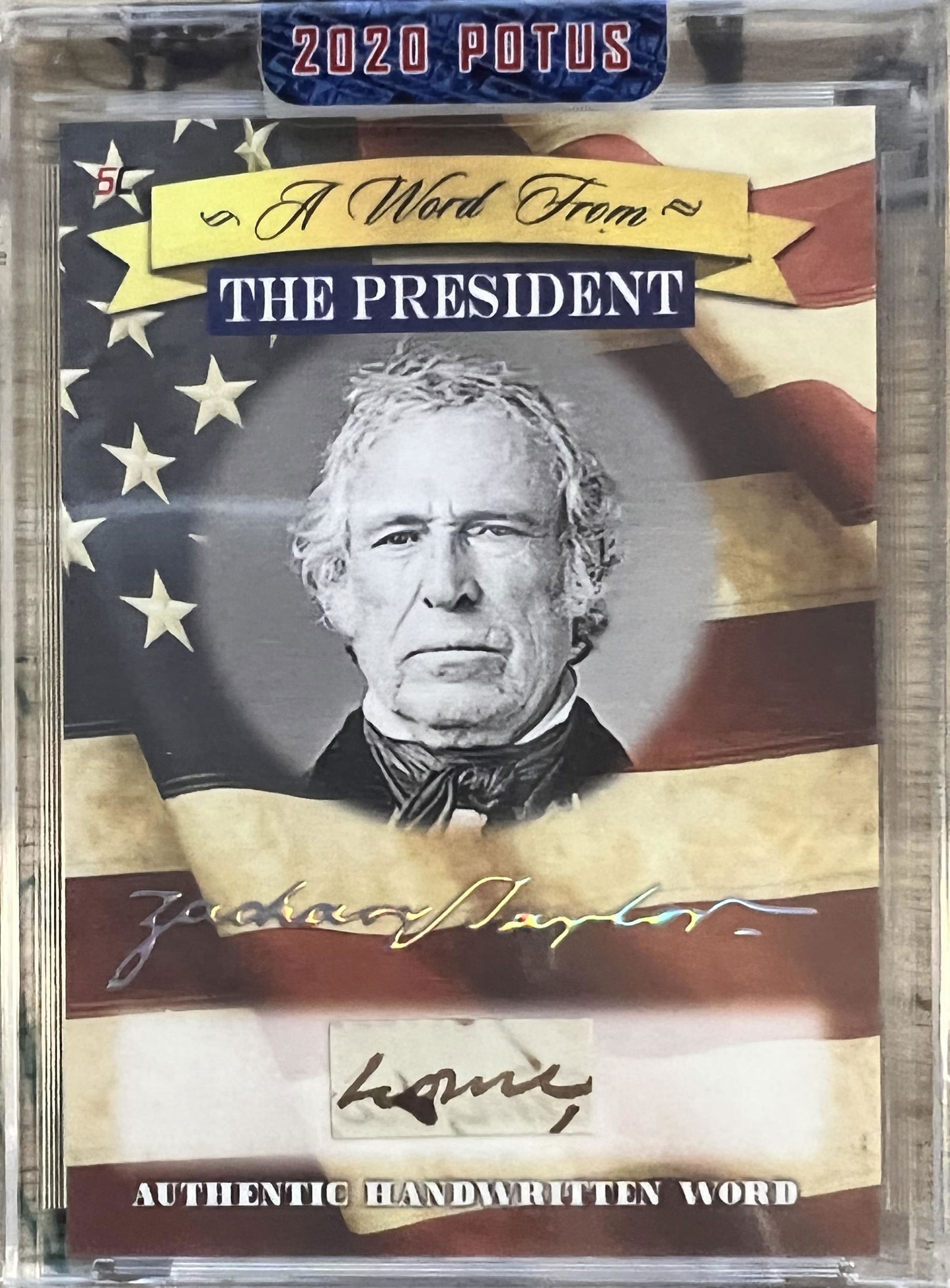 Zachary Taylor Handwritten Word Card (1 of 1)