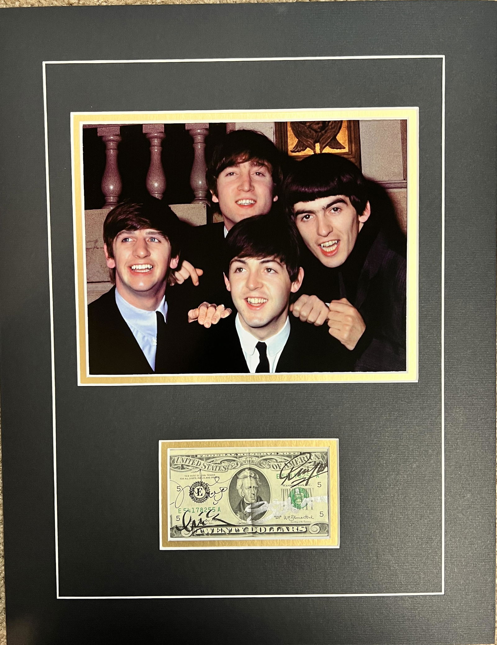 The Beatles Autographed Display All 4 (1 of 1)