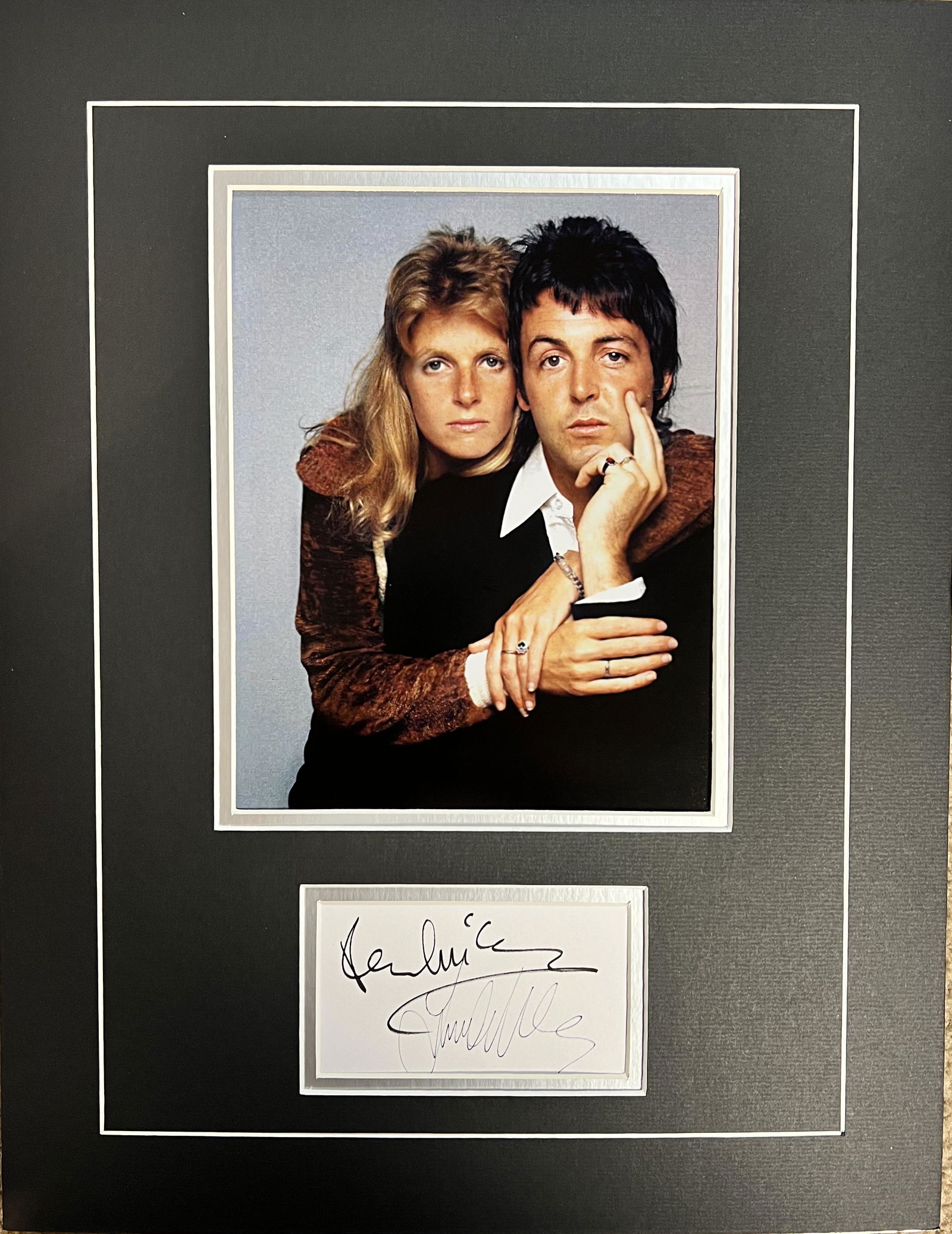 Paul & Linda McCartney Autographed Display (1 of 1)