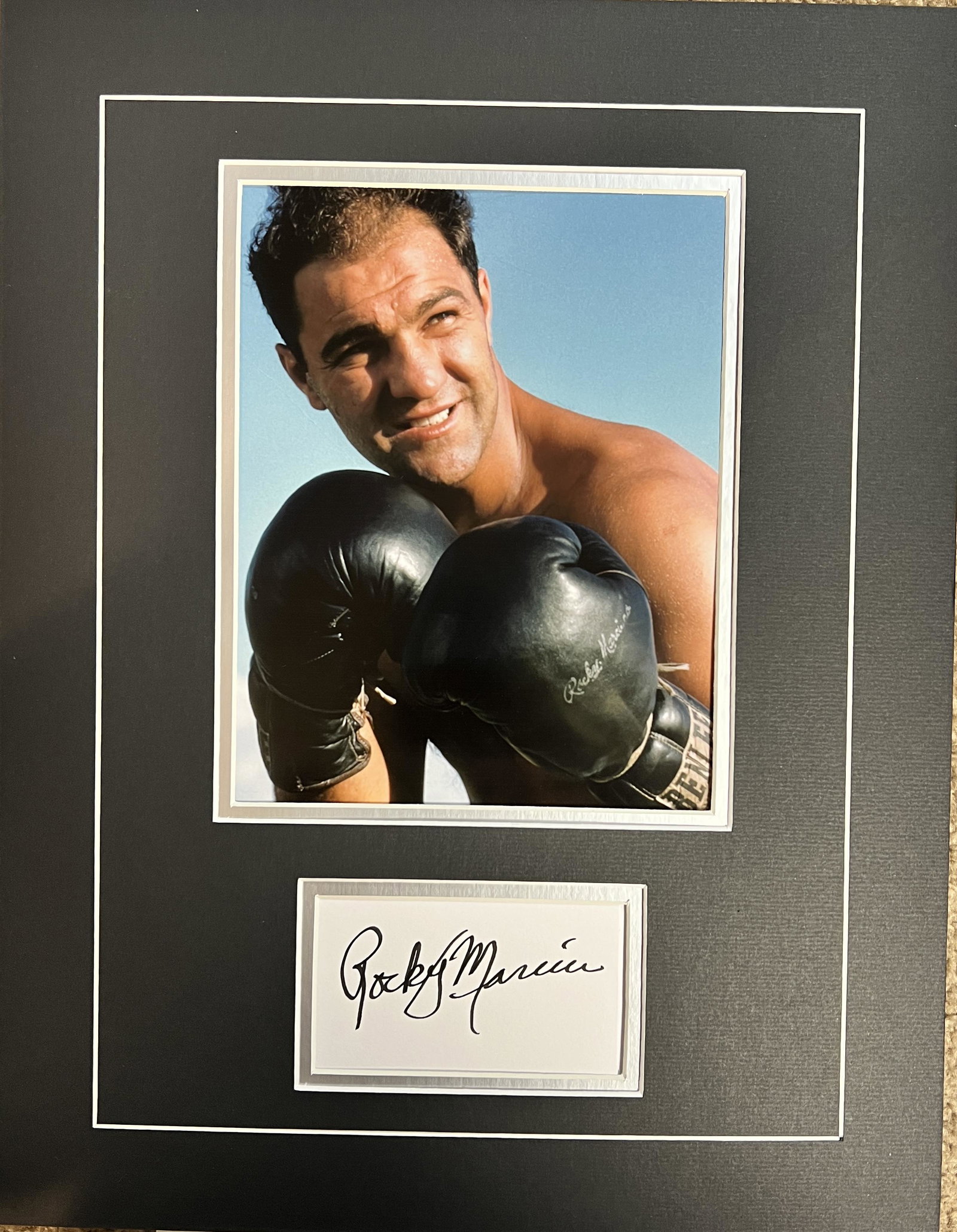 Rocky Marciano AUTOGRAPHED Display: Displays are not framed, and can be framed for a cost. Framed items will state they are framed in the name of the item. All signed items come with a COA. Ask any and all questions BEFORE bidding. Sign