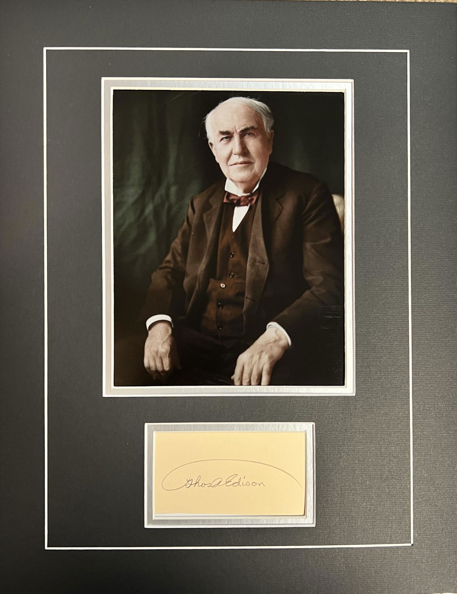 Thomas Edison Autographed Display (1 of 1)
