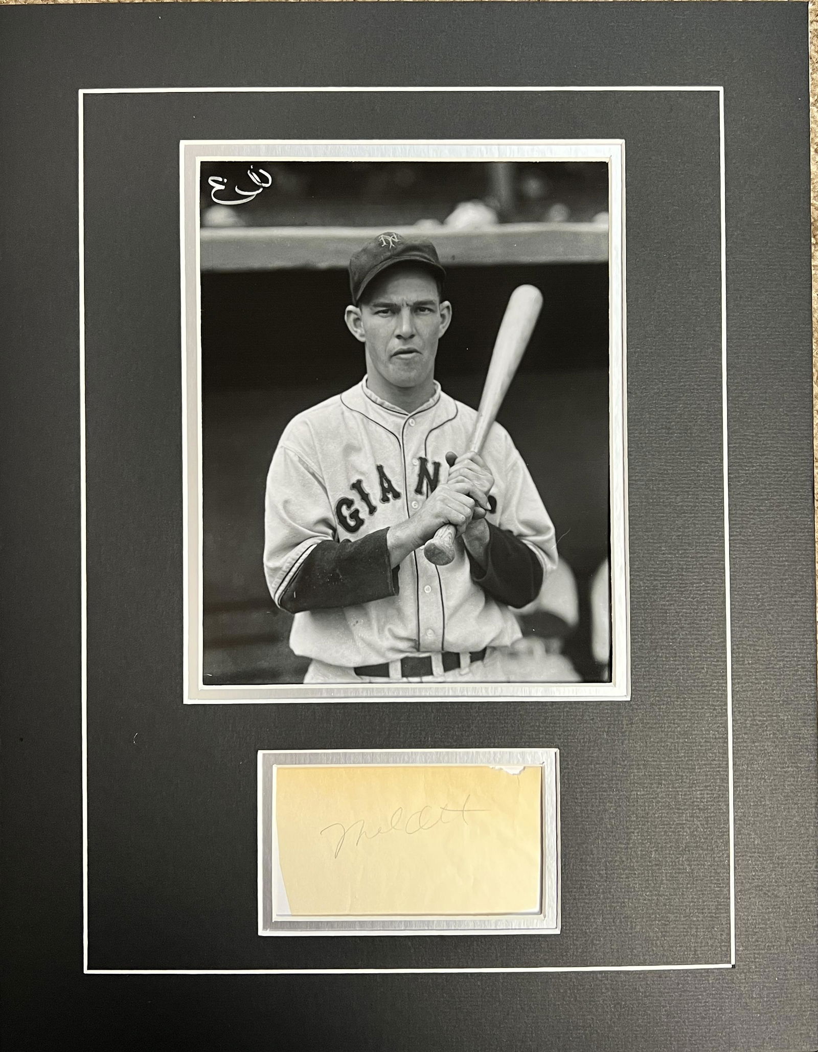 Mel Ott Autographed Display (1 of 1)