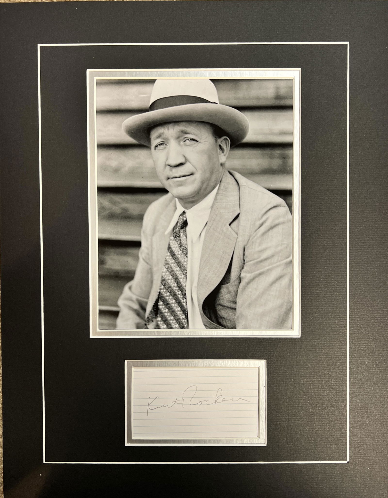 Knute Rockne Autographed Display (1 of 1)