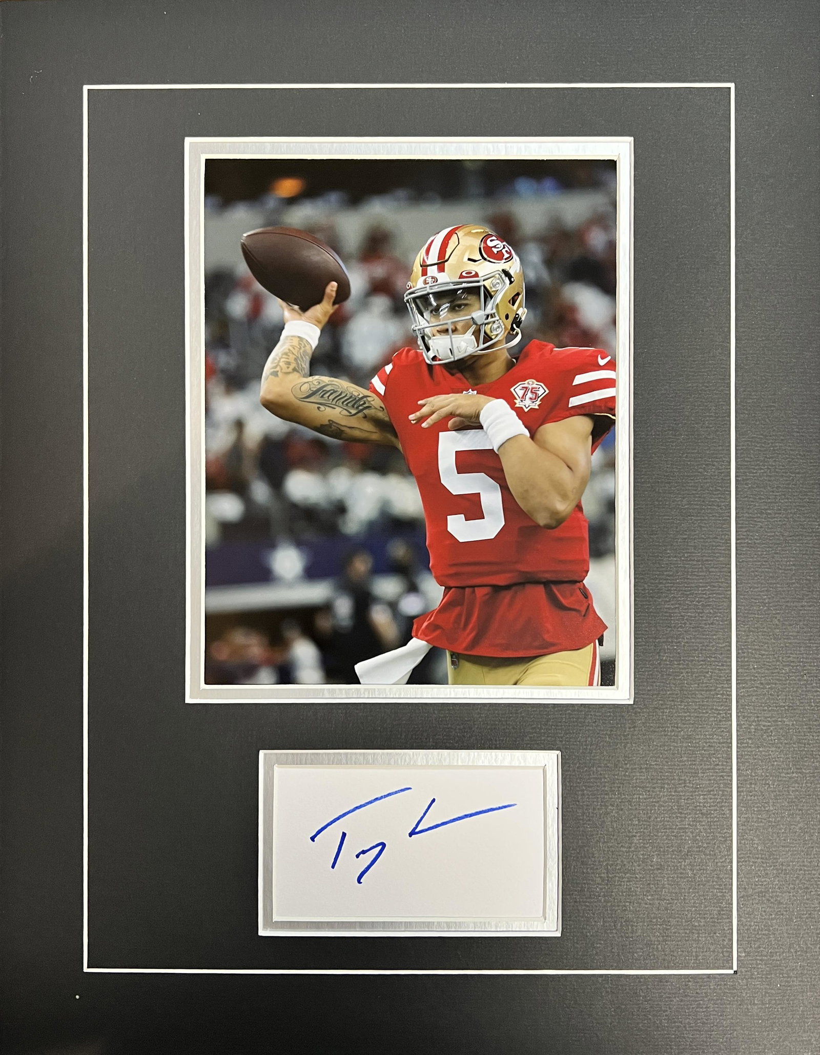Trey Lance Autographed Display: Displays are not framed, and can be framed for a cost. Framed items will state they are framed in the name of the item. All signed items come with a COA. Ask any and all questions BEFORE bidding. Sign