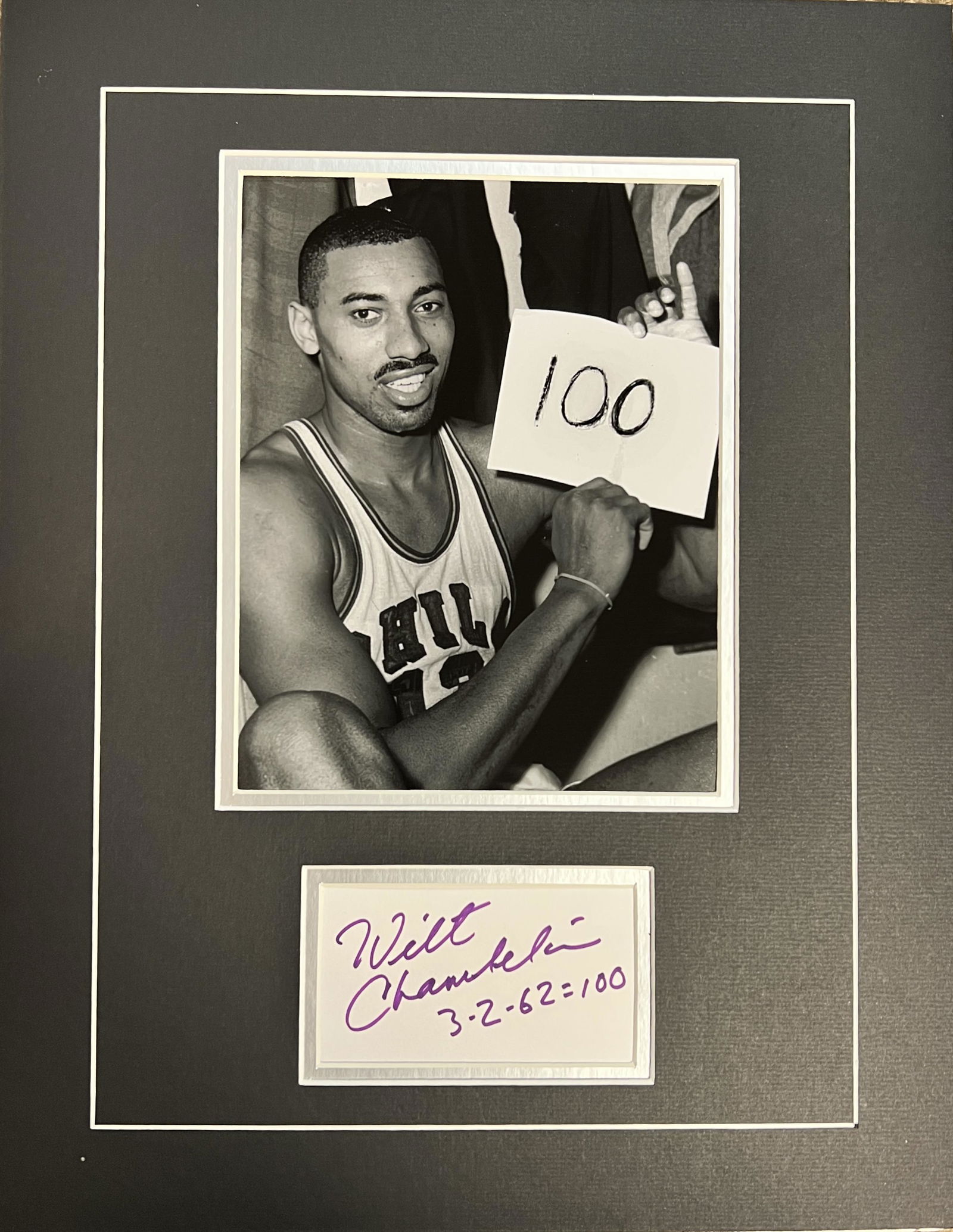 Wilt Chamberlain Autographed Display (1 of 1)