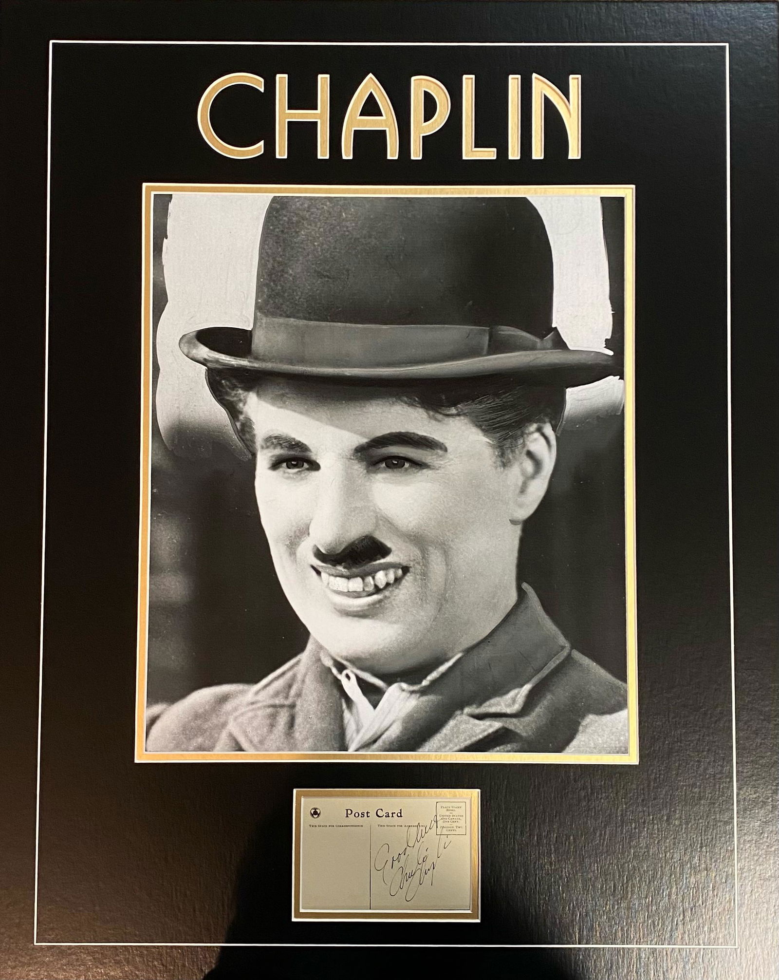 Charlie Chaplin Autographed Display (1 of 1)