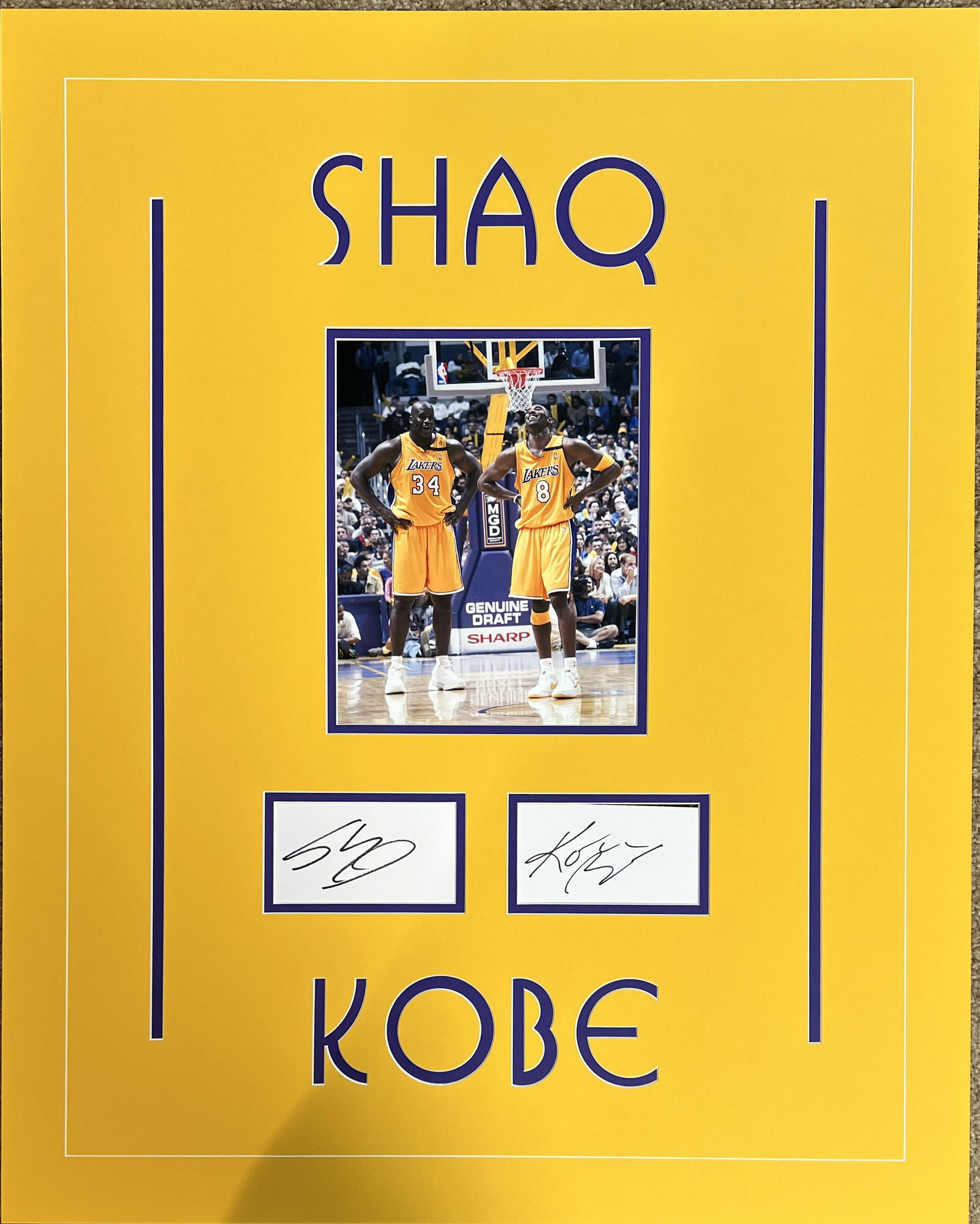 Shaq & Kobe Autographed 24x30 Display (1 of 1)