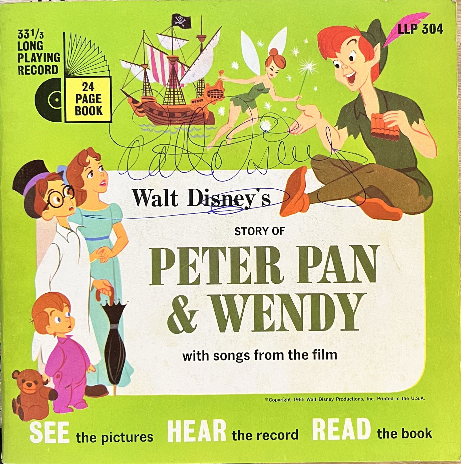 Walt Disney Autographed Record: Displays are not framed, and can be framed for a cost. Framed items will state they are framed in the name of the item. All signed items come with a COA. Ask any and all questions BEFORE bidding. Sign