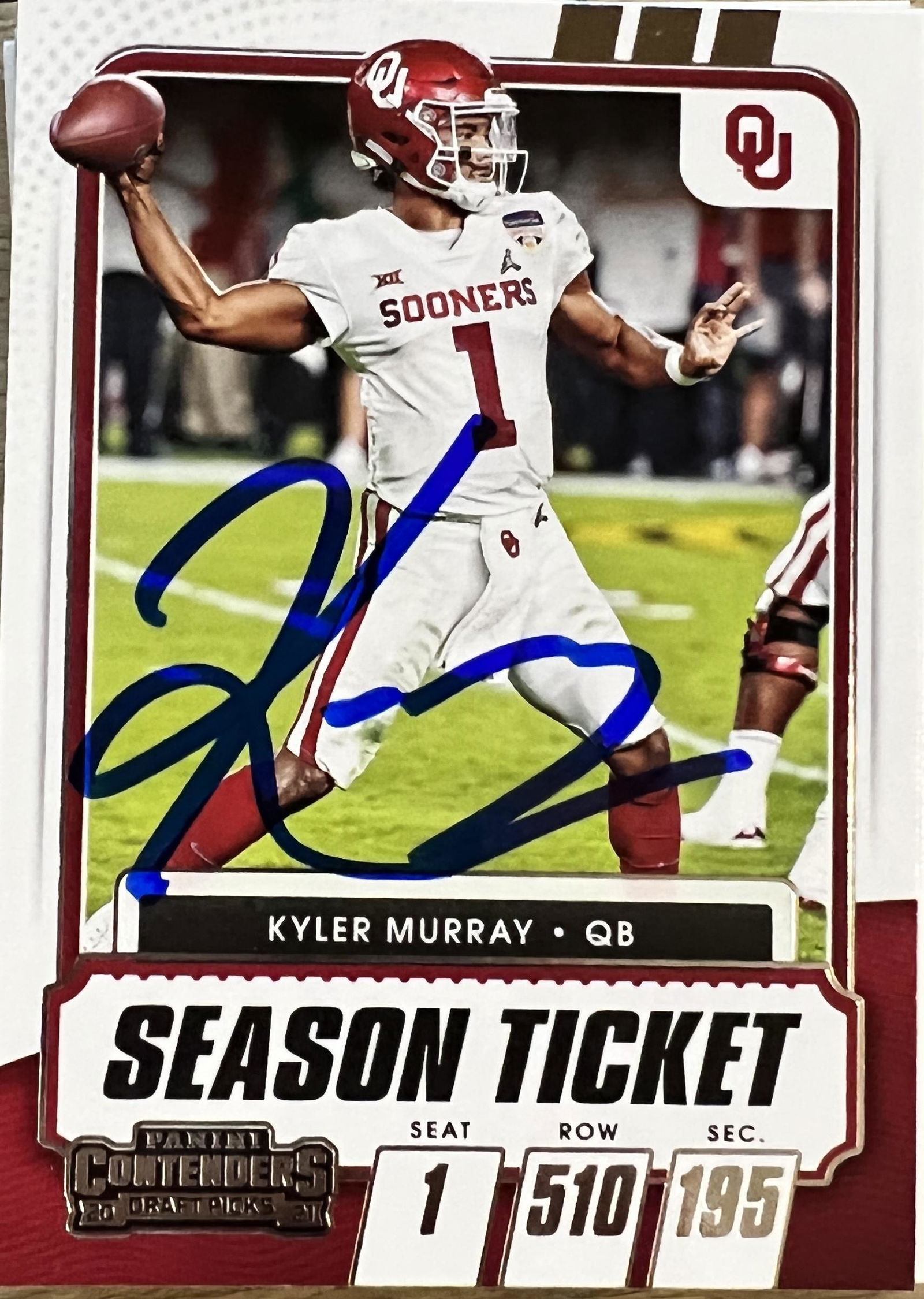 Kyler Murray Autographed CARD (1 of 1)