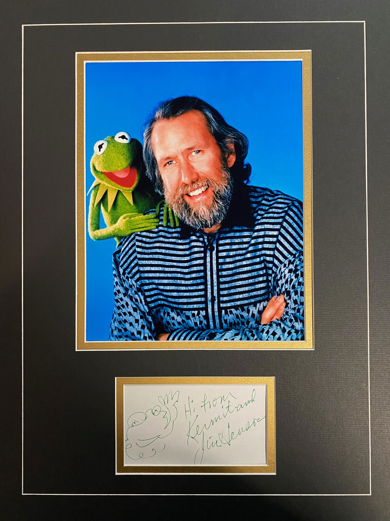Jim Henson Autographed Display w/Kermit Sketch (1 of 1)