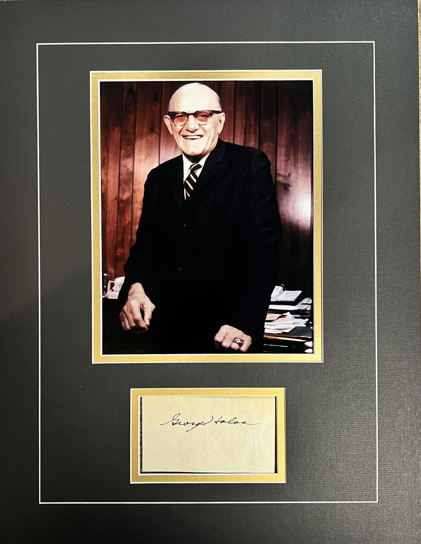 George Halas Autographed Display (1 of 1)