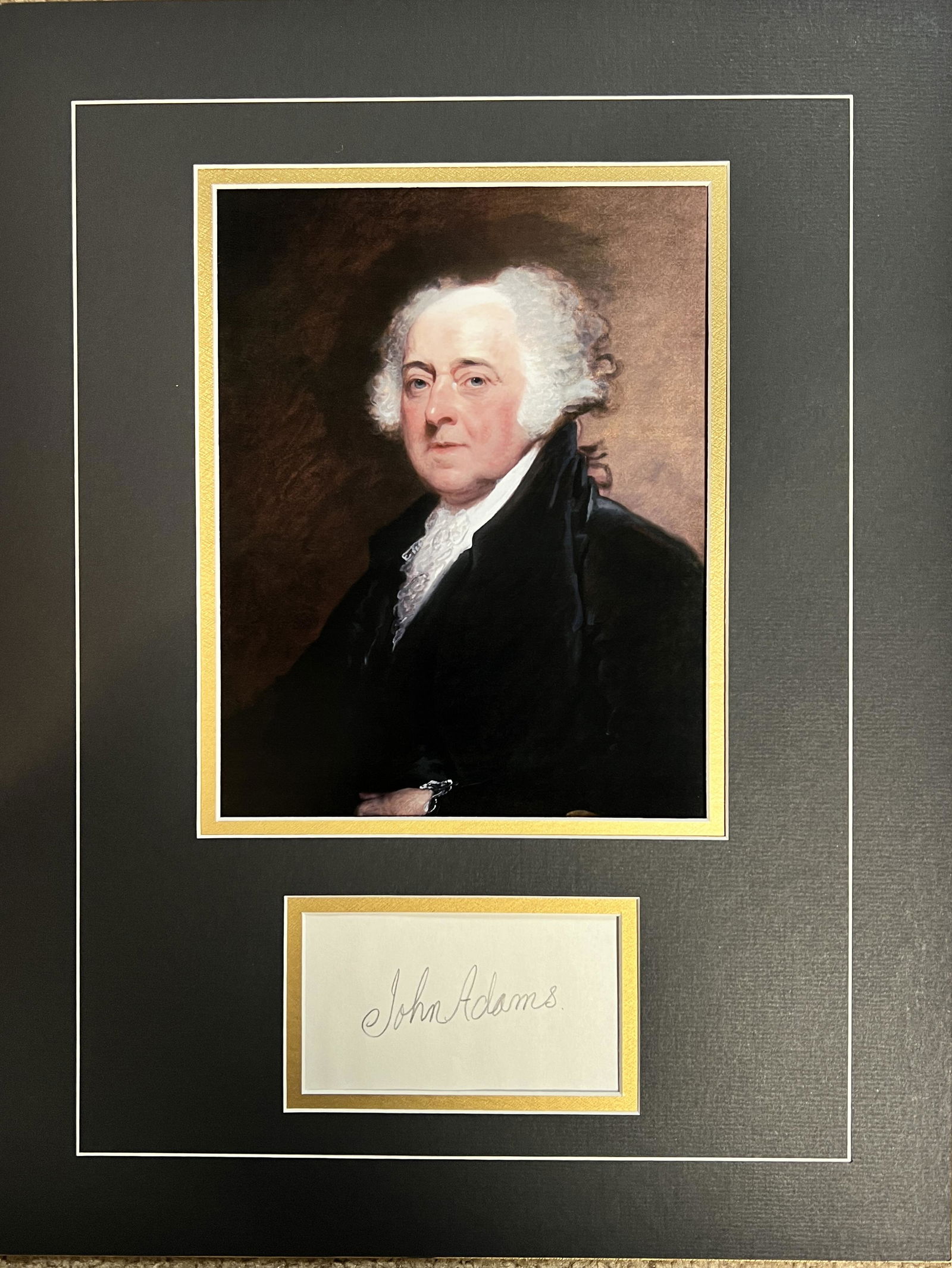John Adams Autographed Display (1 of 1)
