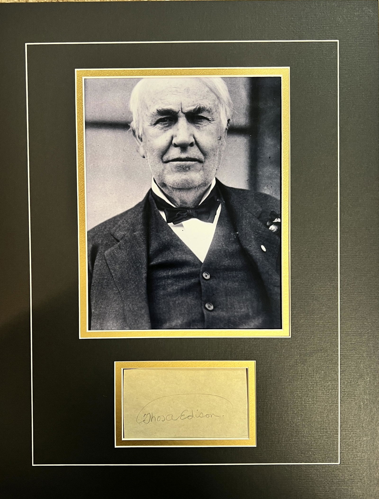Thomas Edison Autographed Display (1 of 1)
