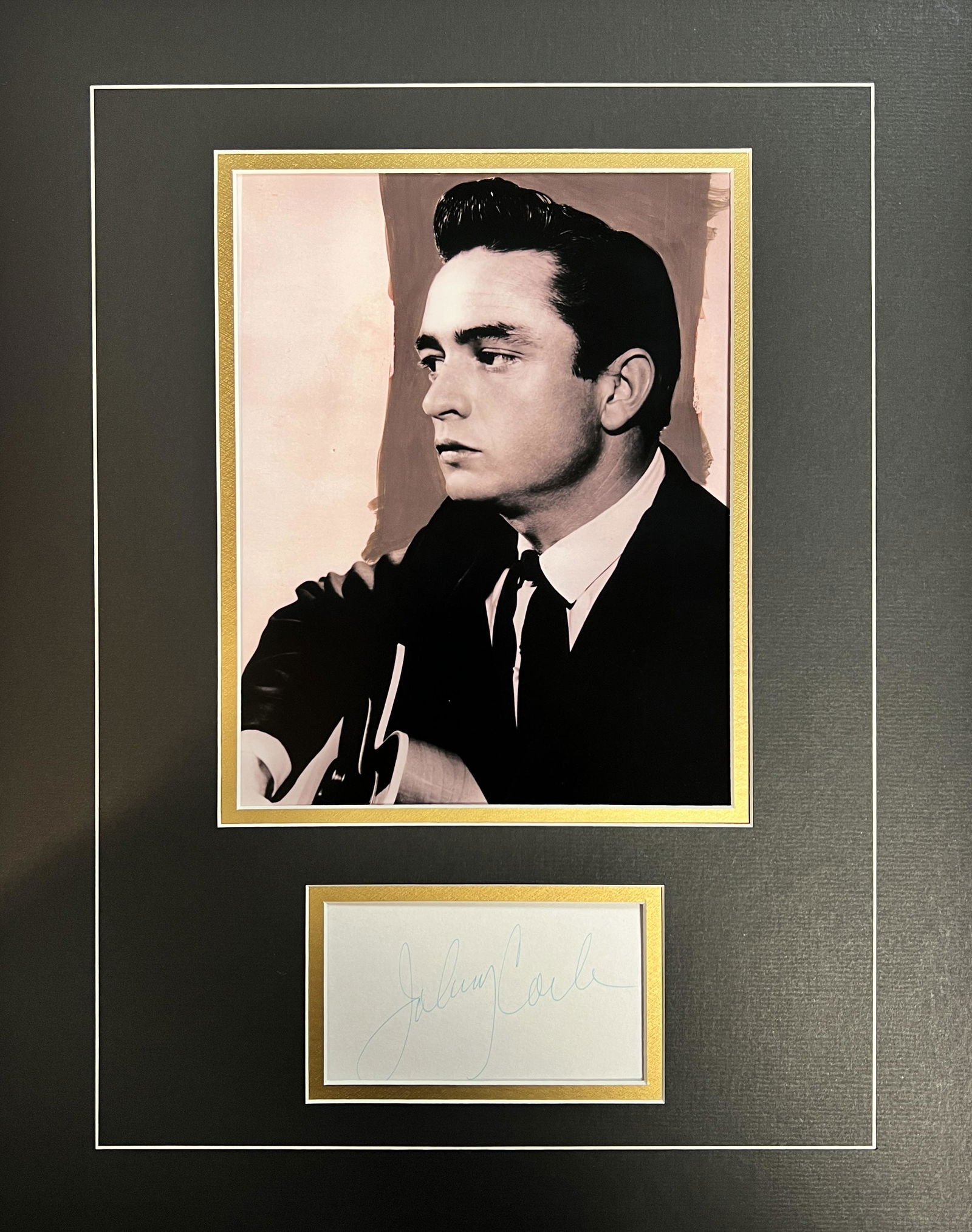 Johnny Cash Autographed Display (1 of 1)