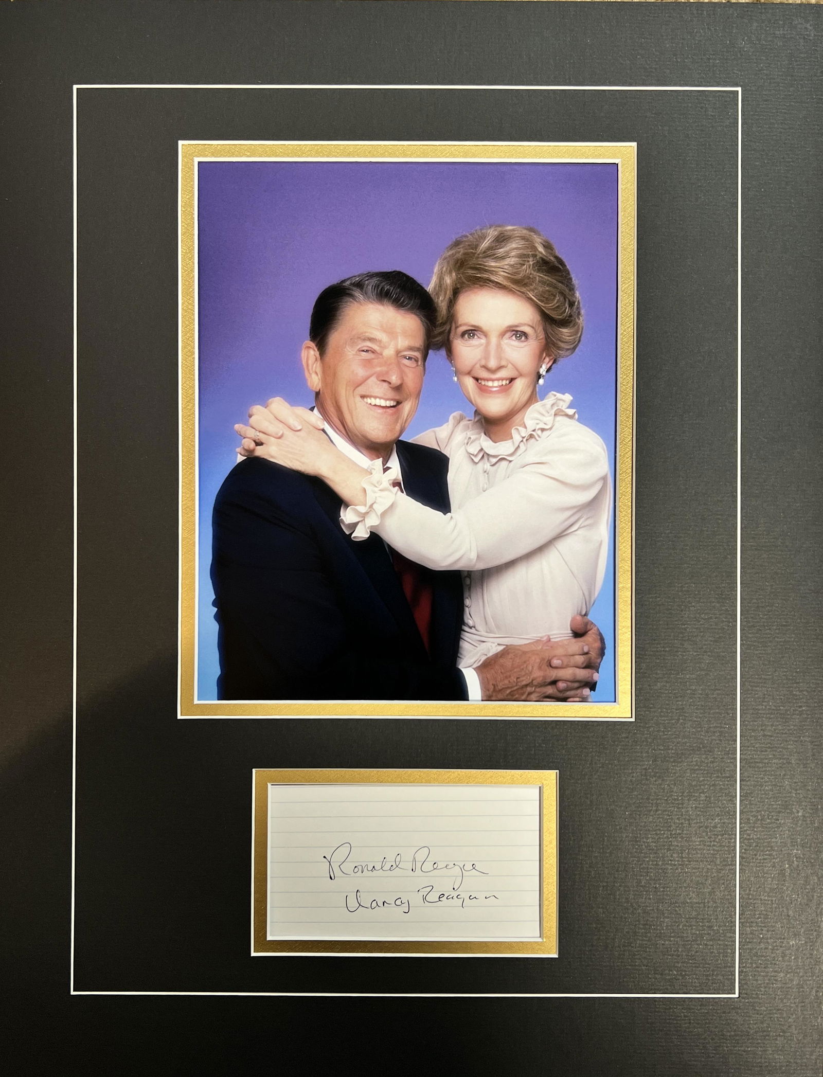 Ronald & Nancy Reagan Autographed Display (1 of 1)