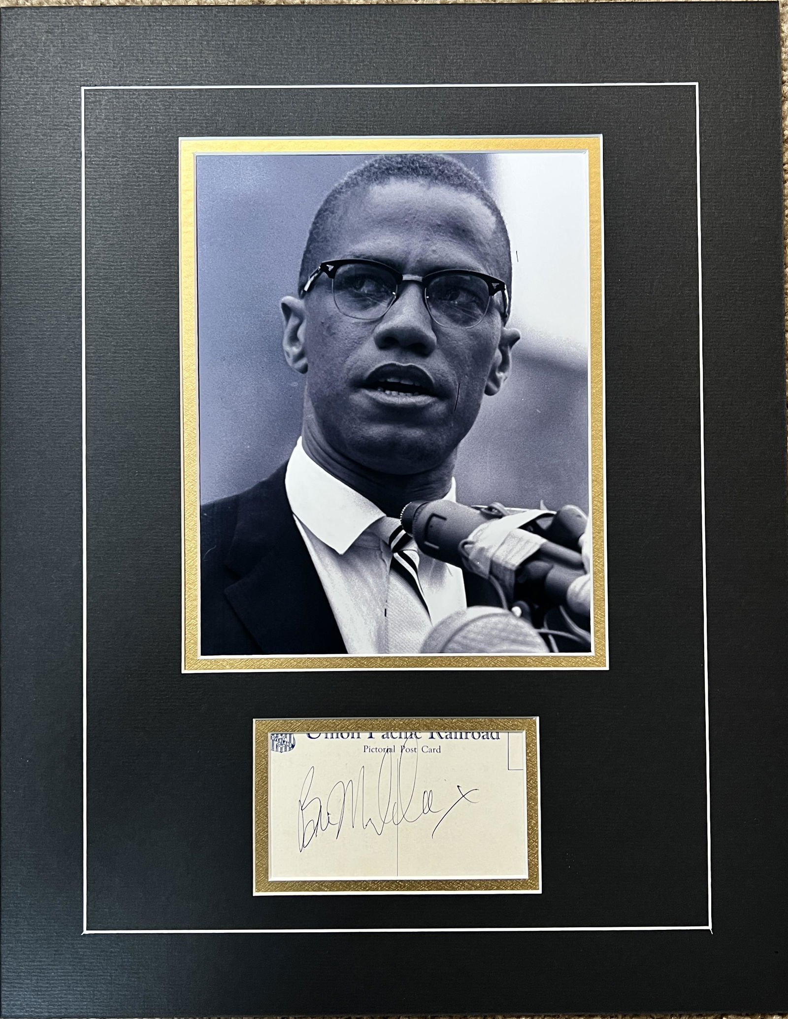 Malcolm X Autographed Display (1 of 1)