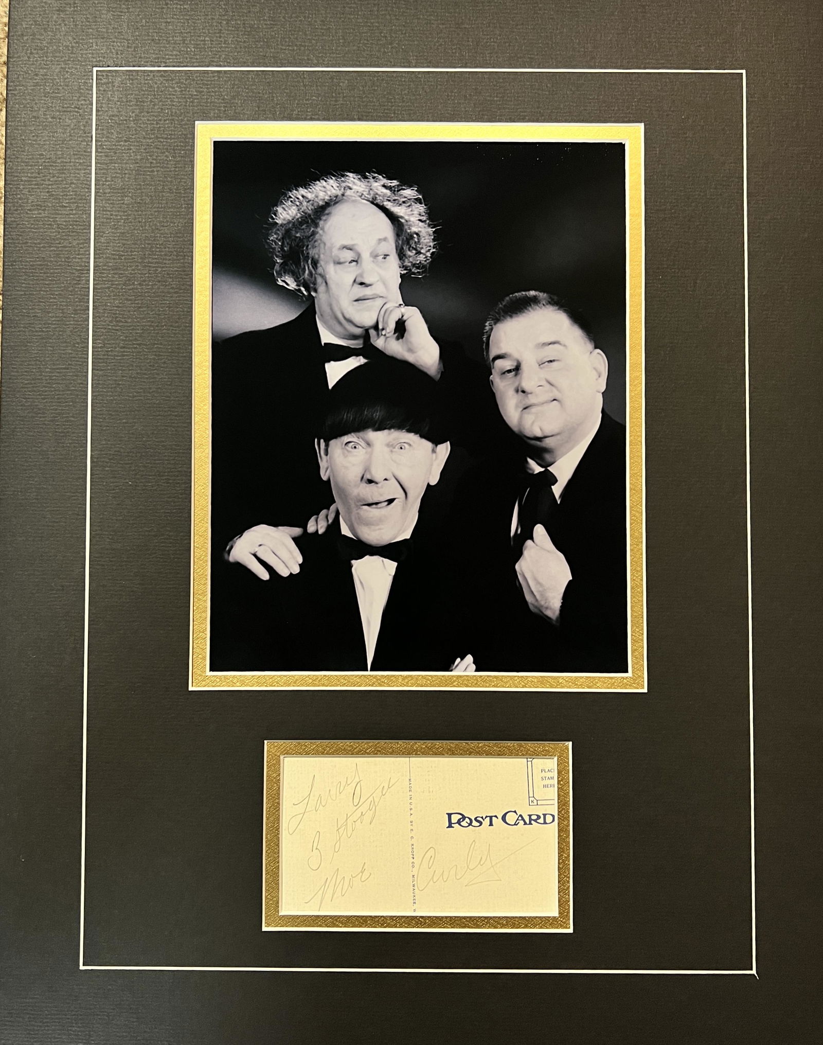 3 Stooges Autographed Display (1 of 1)