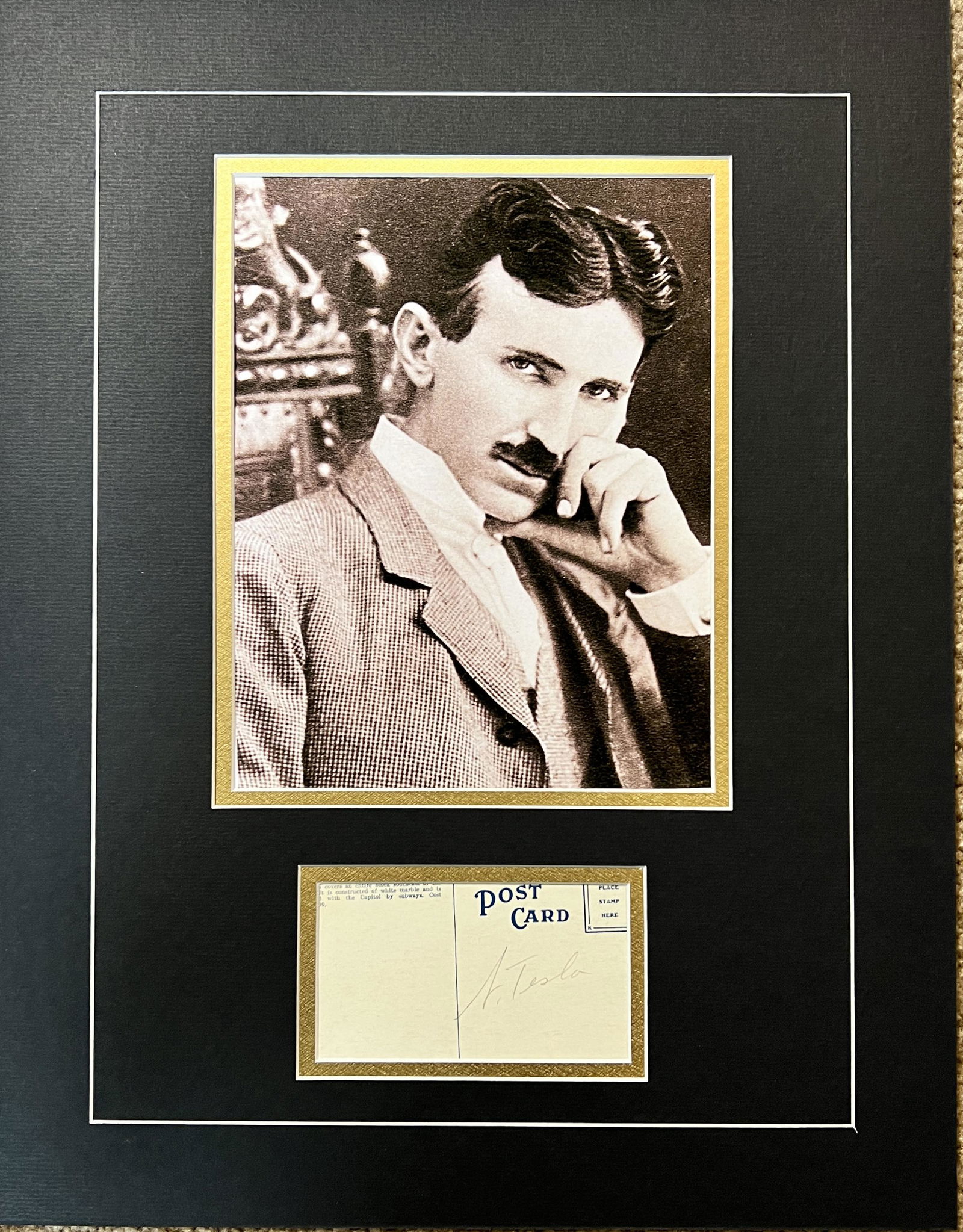 Nikola Tesla Autographed Display (1 of 1)