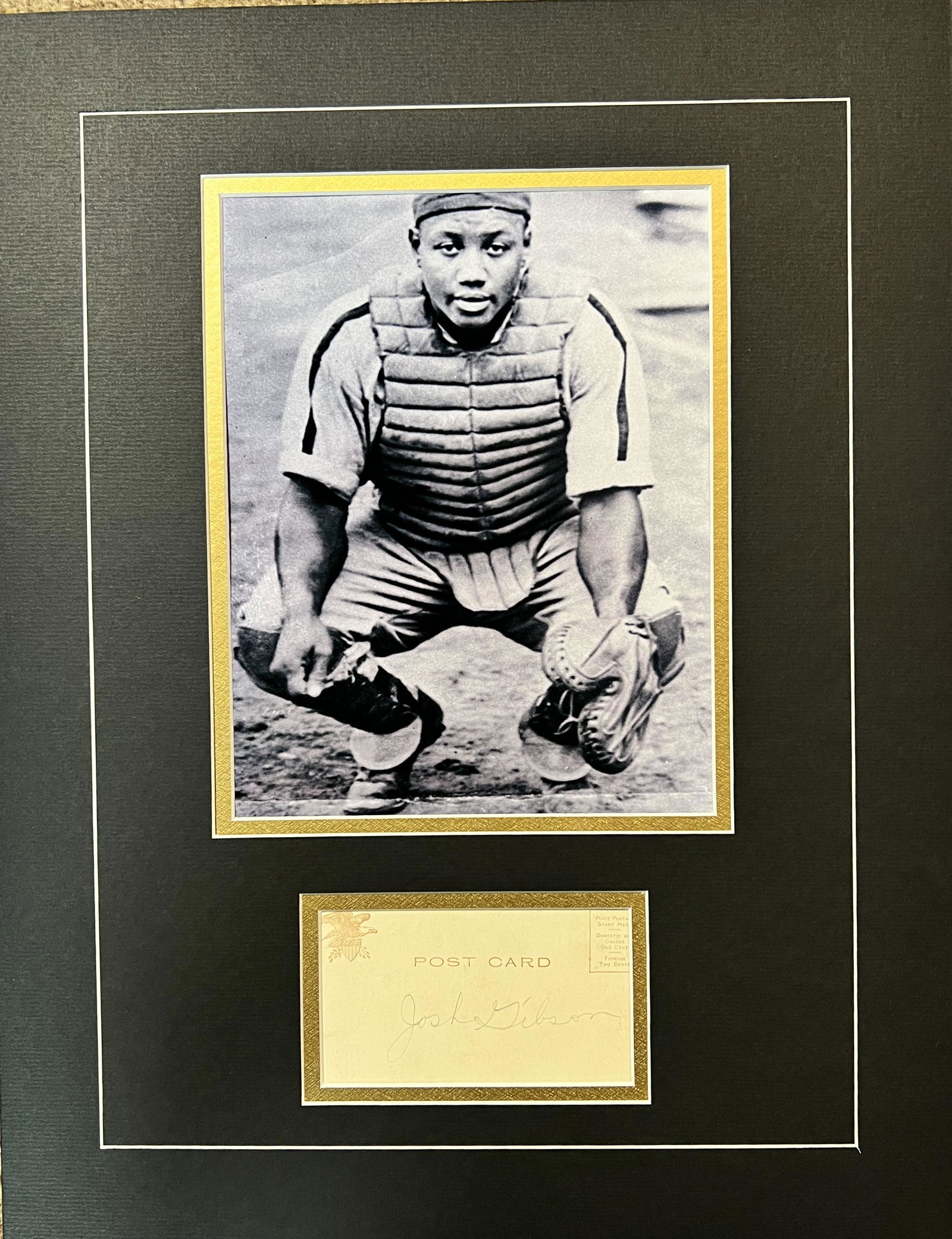 Josh Gibson Autographed Display (1 of 1)