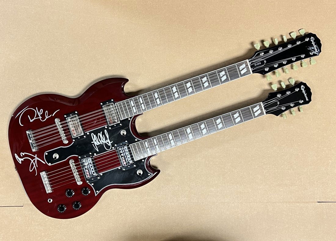 Led Zeppelin Autographed RARE Double Neck Guitar! (1 of 1)
