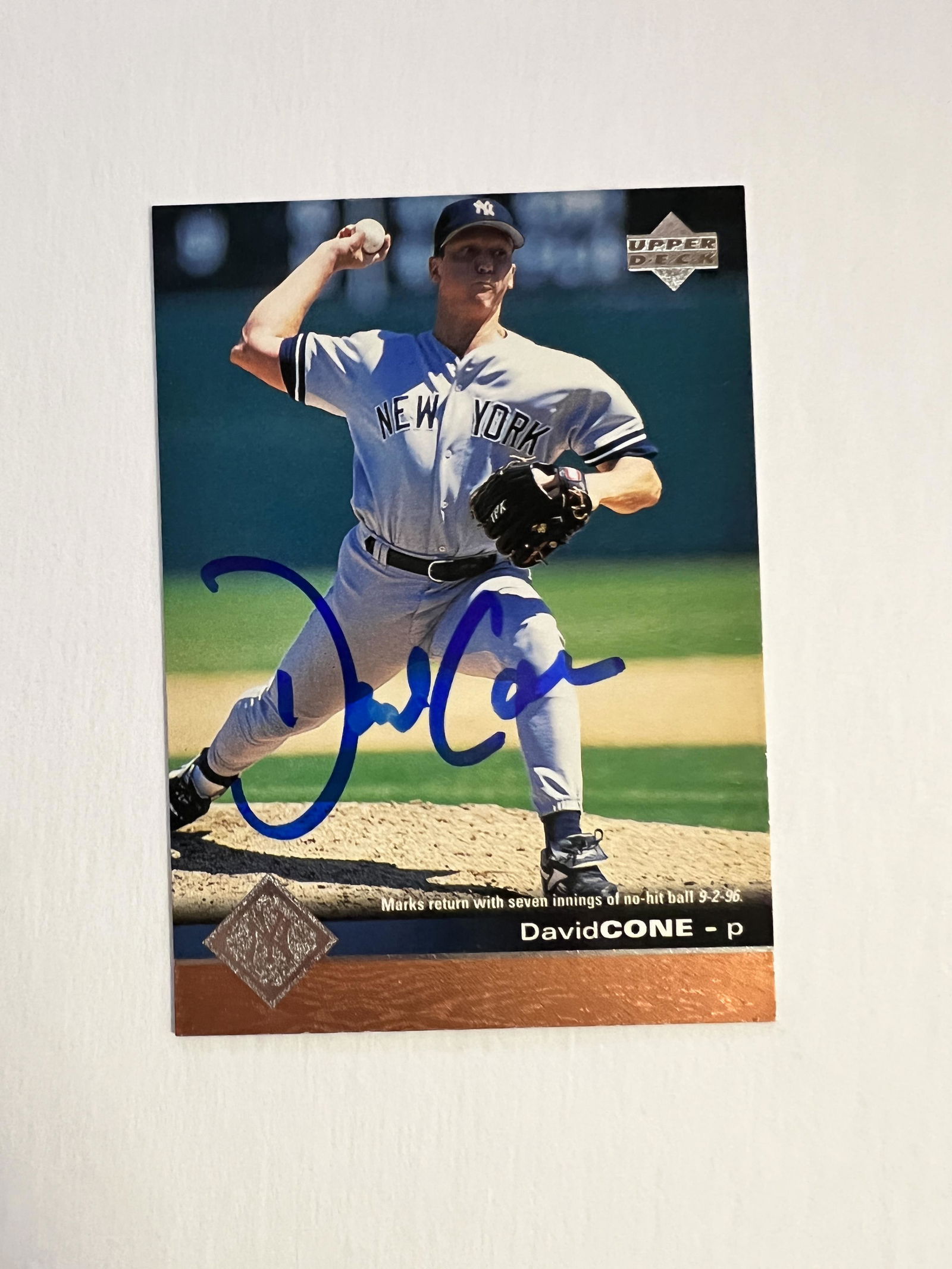 David Cone Autographed CARD (1 of 1)