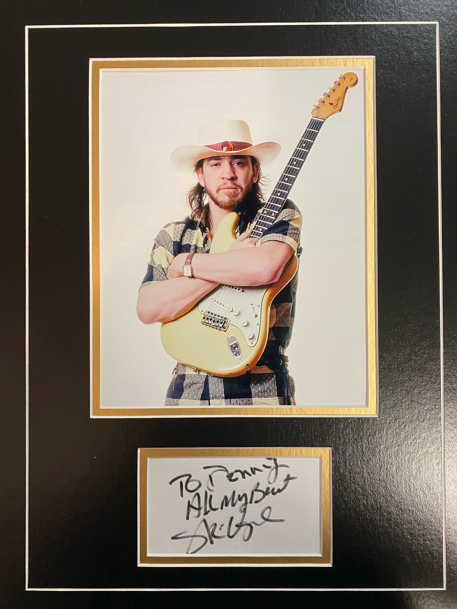 Stevie Ray Vaughan Autographed Display (1 of 1)