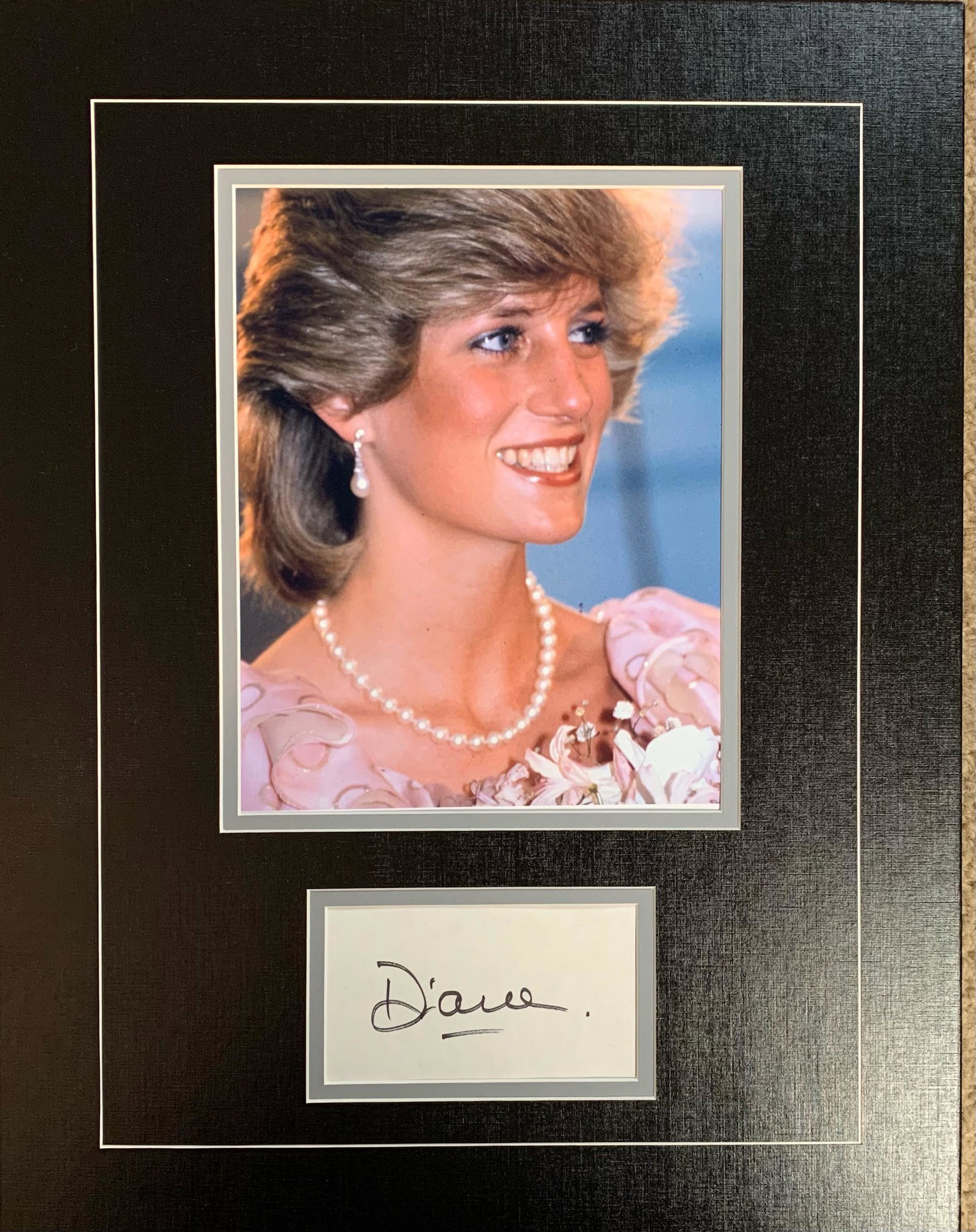 Princess Diana Autographed Display (1 of 1)