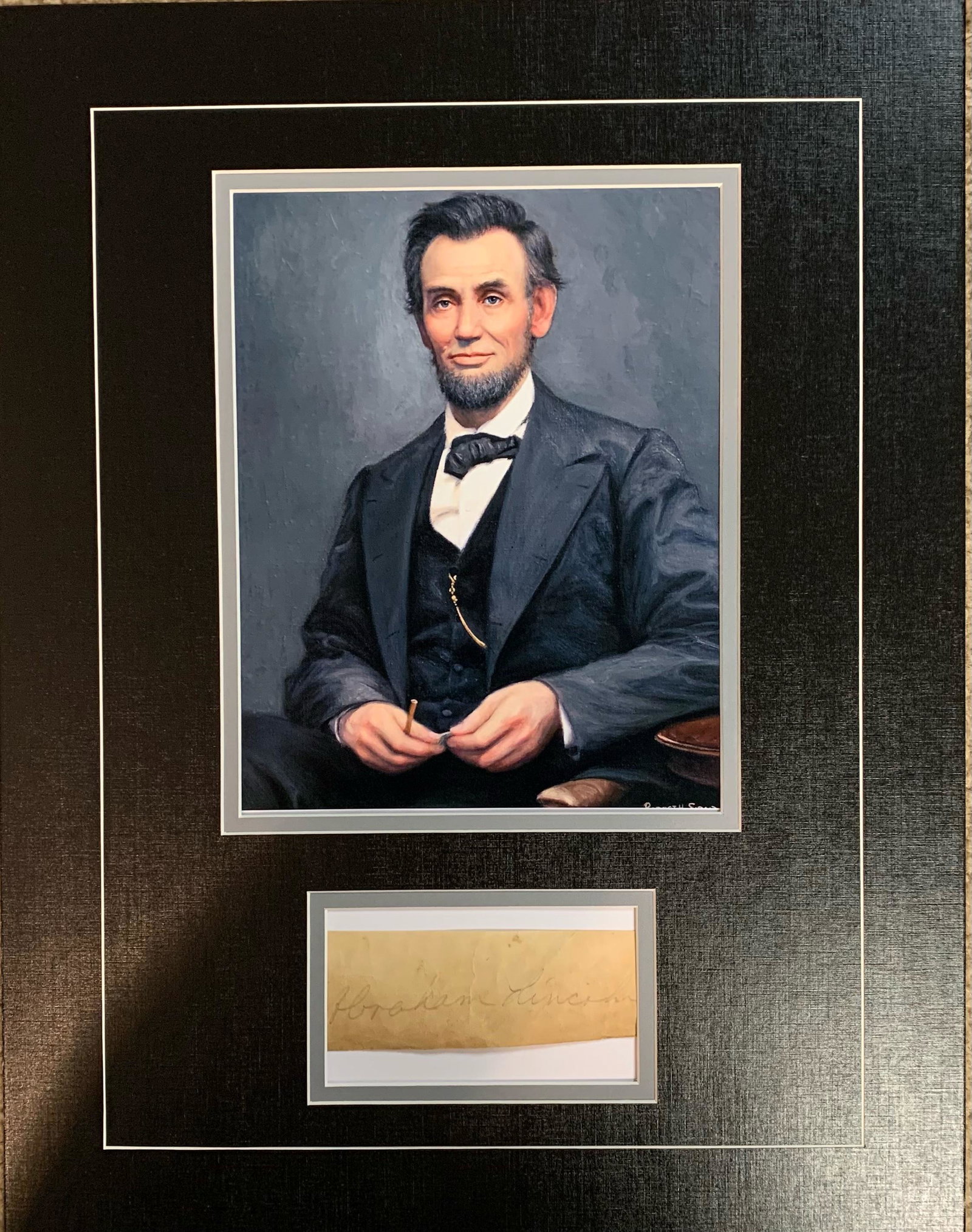 Abraham Lincoln Autographed Display (1 of 1)