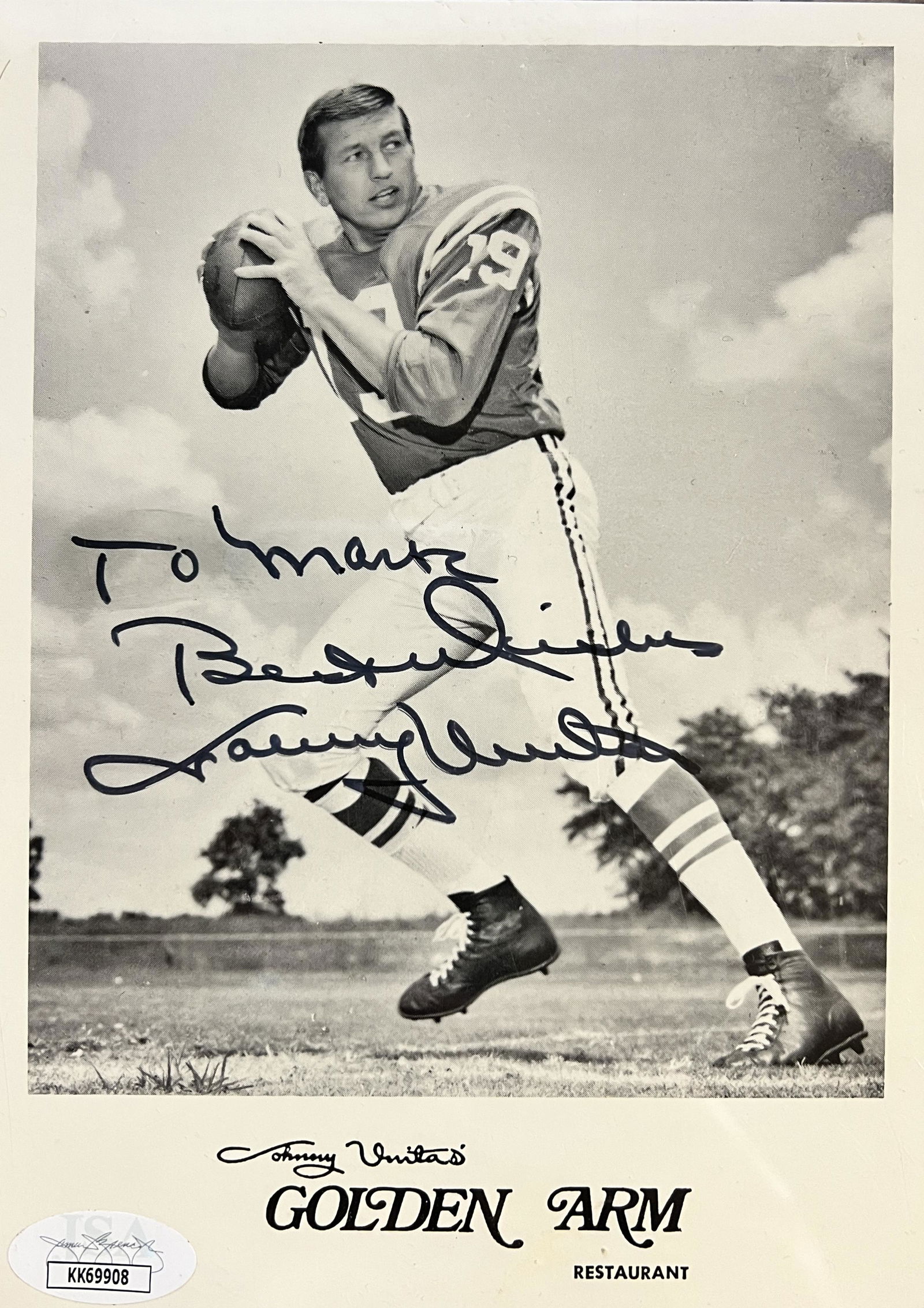Johnny Unitas Autographed Card (1 of 1)