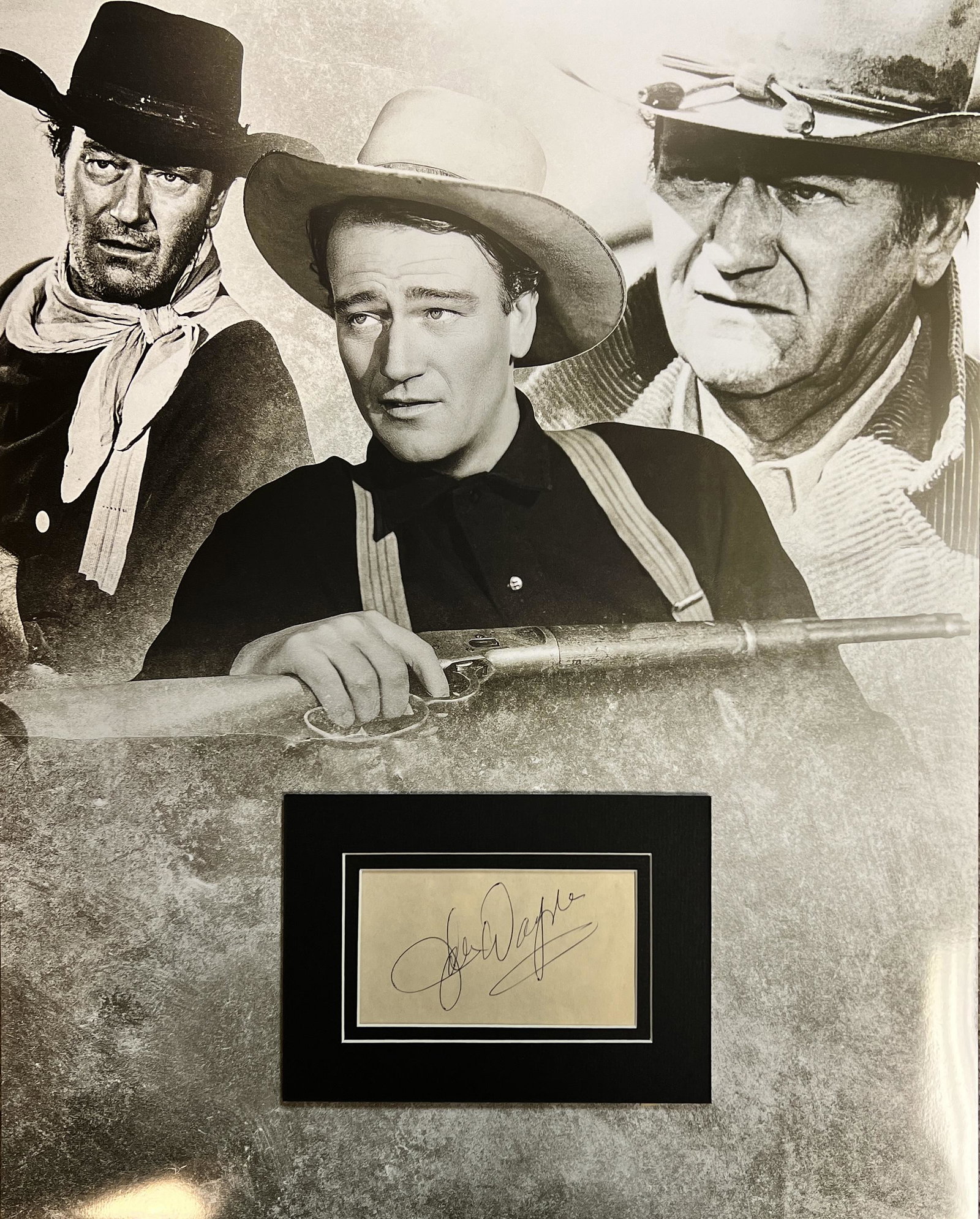 John Wayne Autographed Display (1 of 1)