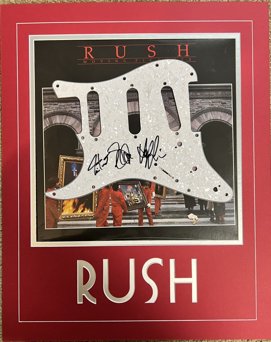Rush Autographed Pickguard Display Custom Framed! (1 of 1)