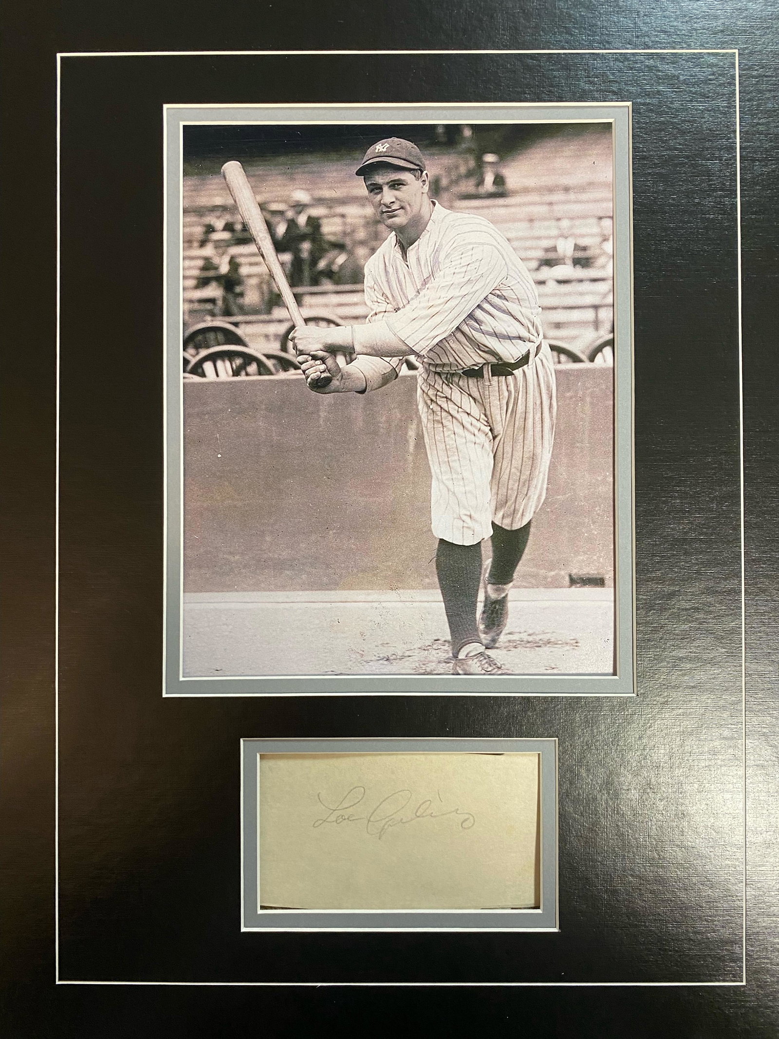 Lou Gehrig Autographed Display (1 of 1)